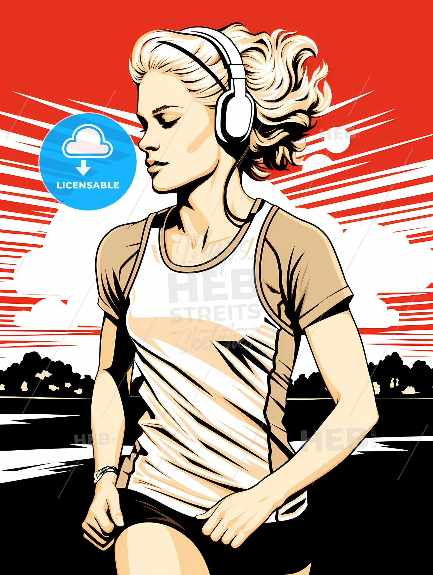 A Woman Wearing Headphones