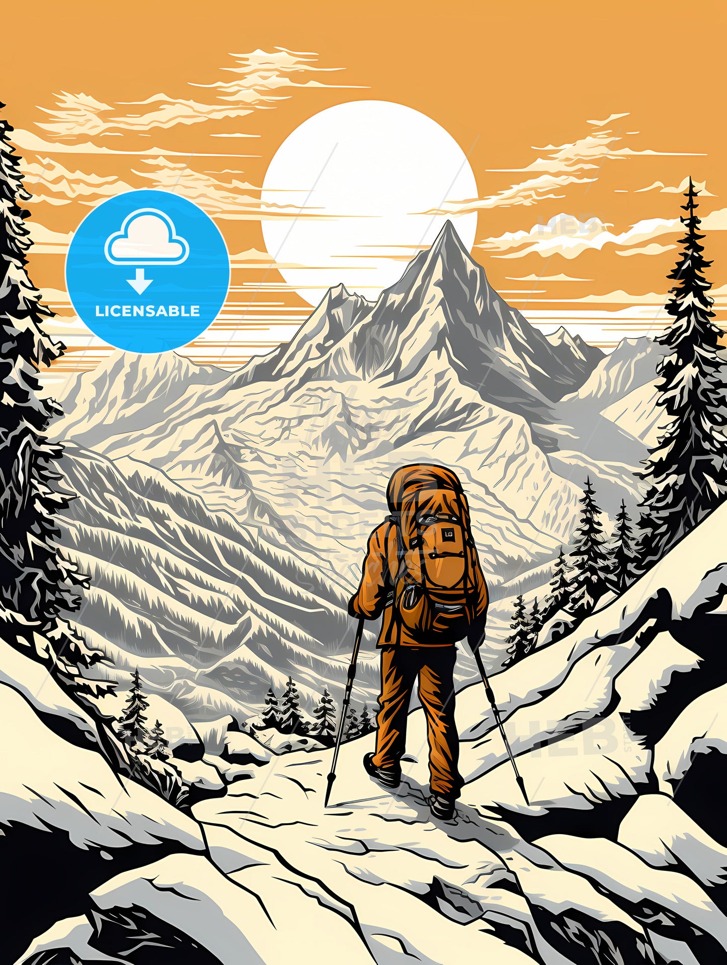 A Person Hiking In The Mountains