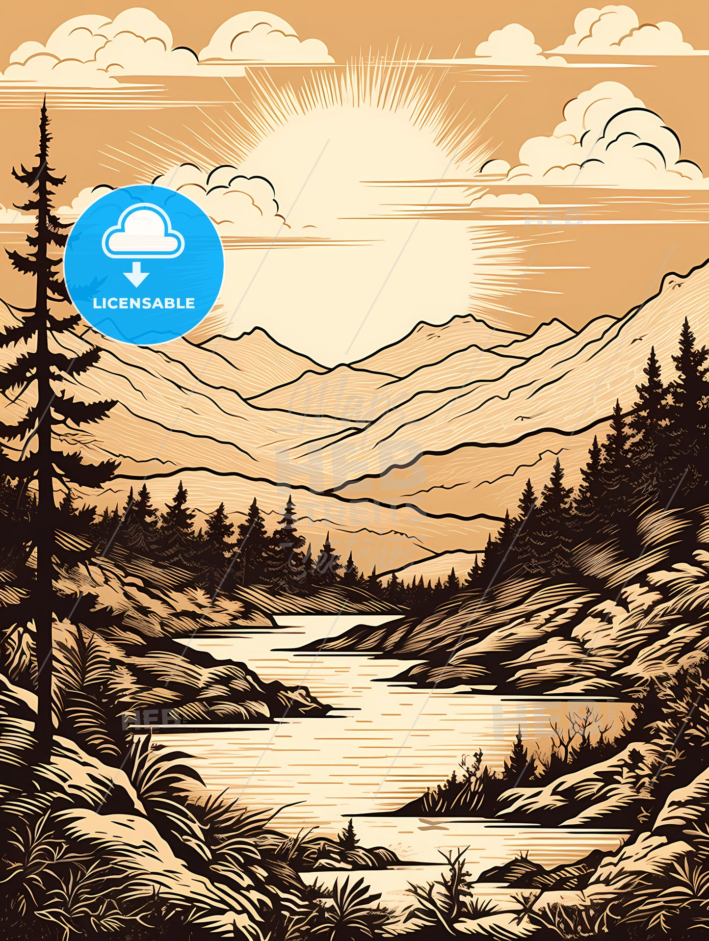 A River Running Through A Mountain