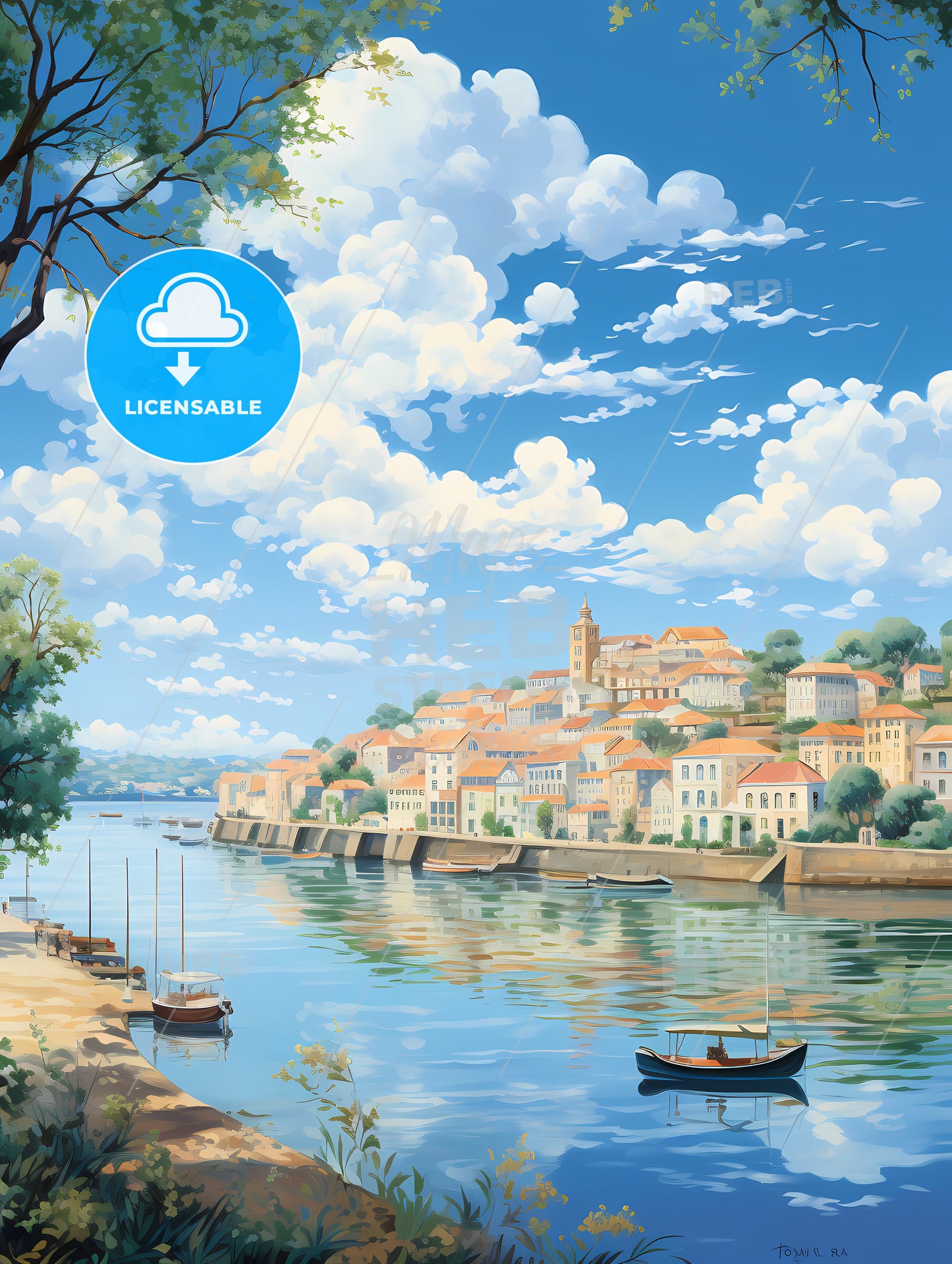 A Water Way With Boats And Buildings On The Side