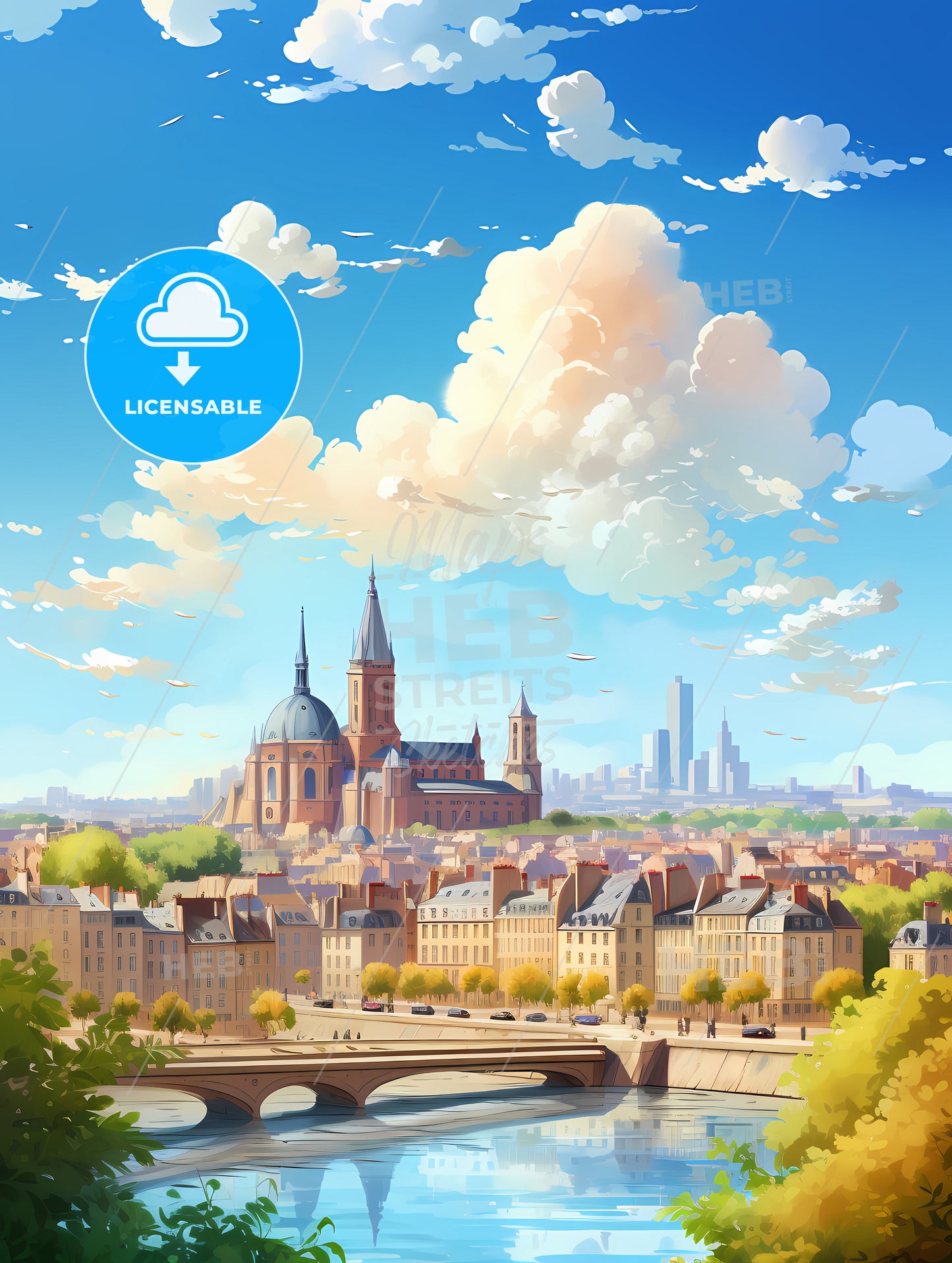 A City With A Bridge And A Bridge And A Large Building