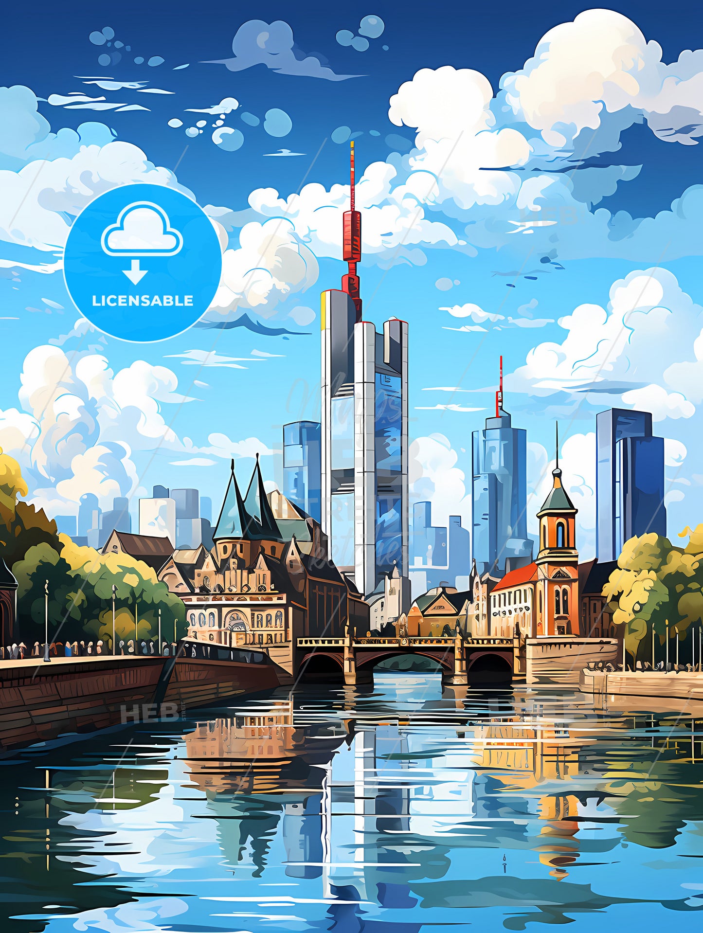 A River With A Bridge And Buildings In The Background