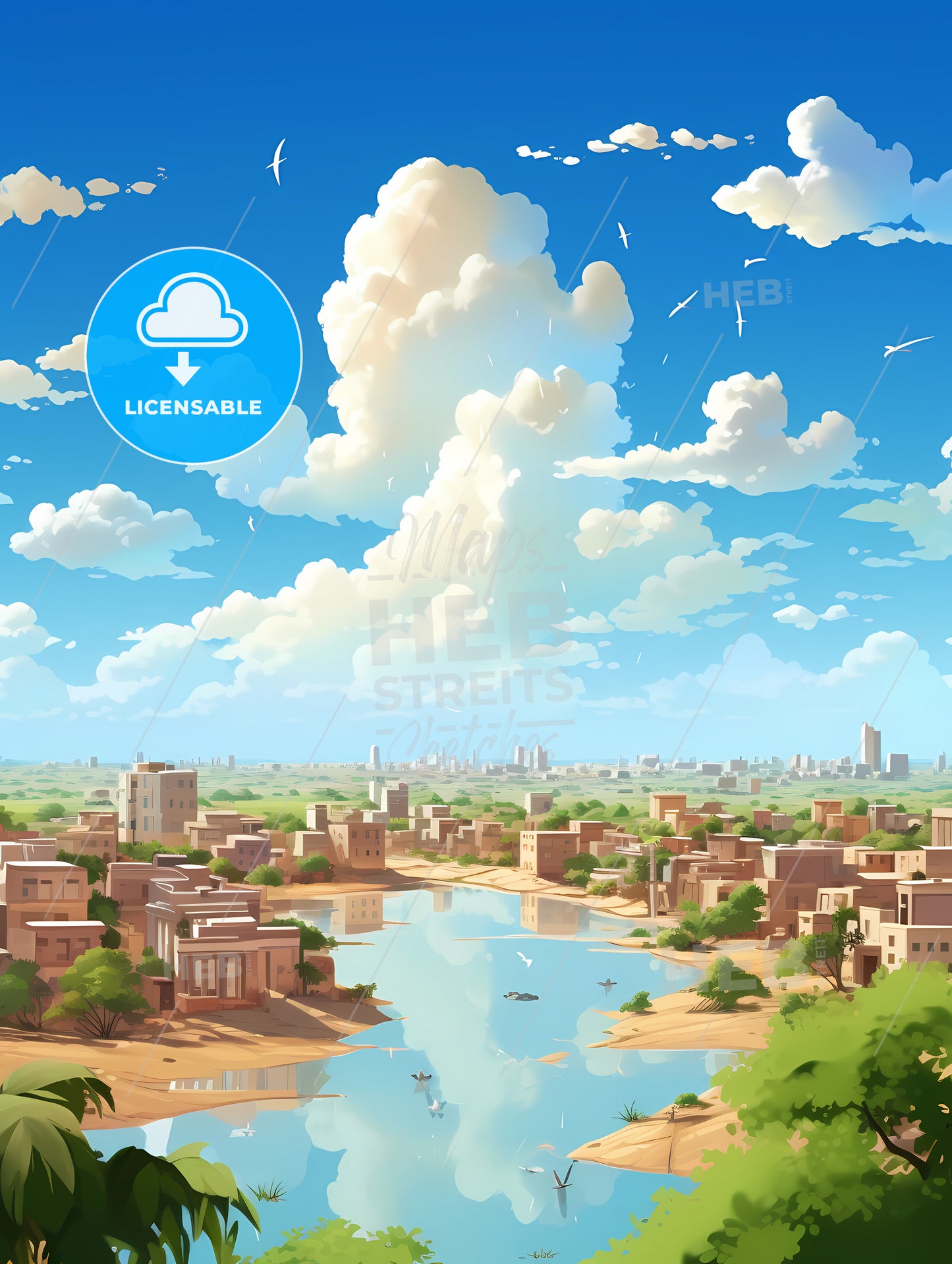 A City With Buildings And A Body Of Water