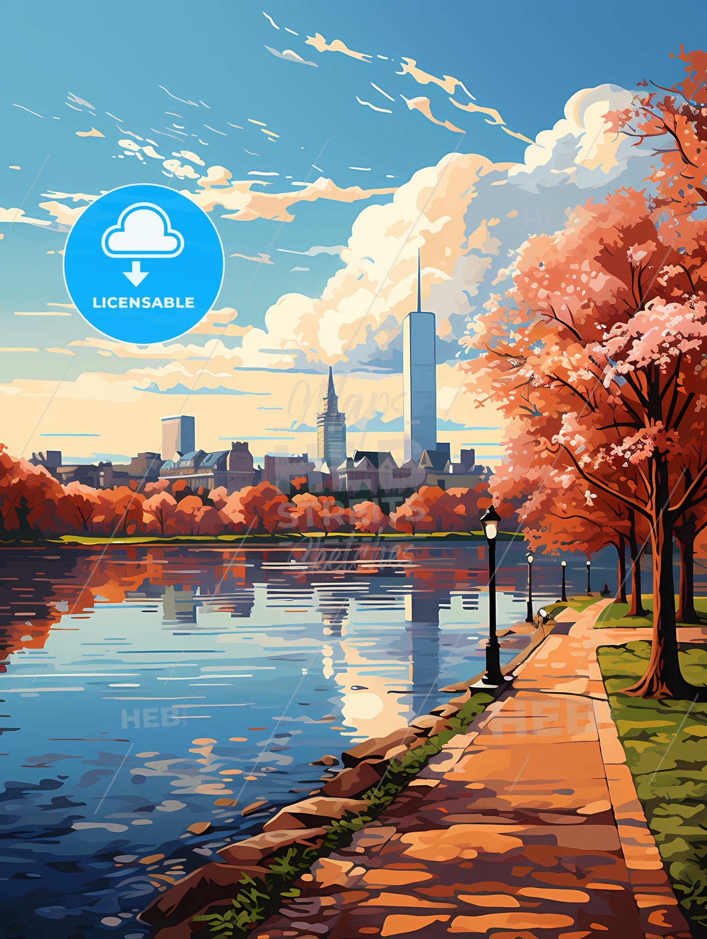 A Path With Trees Next To A Body Of Water