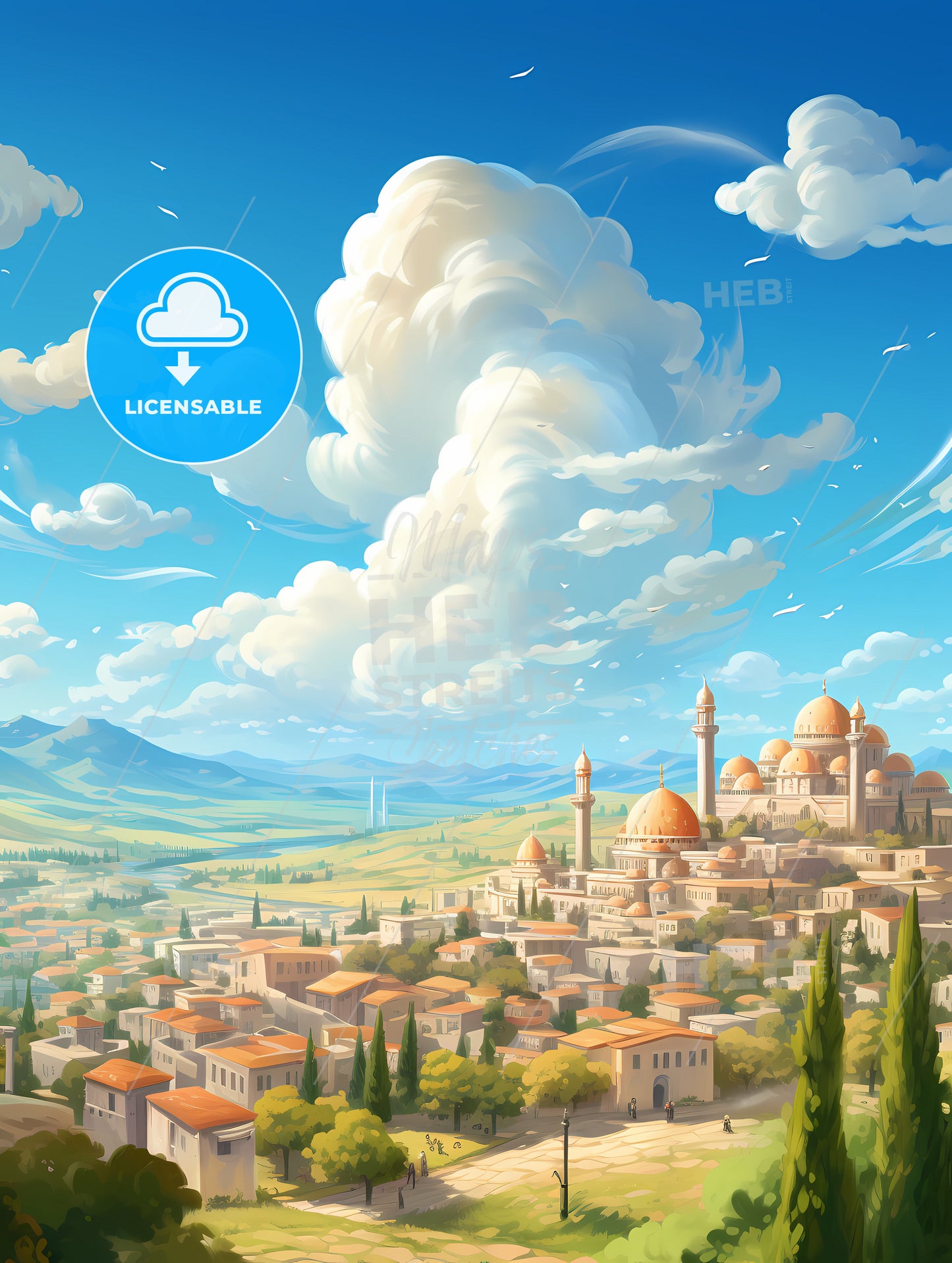 A City With Domes And Trees