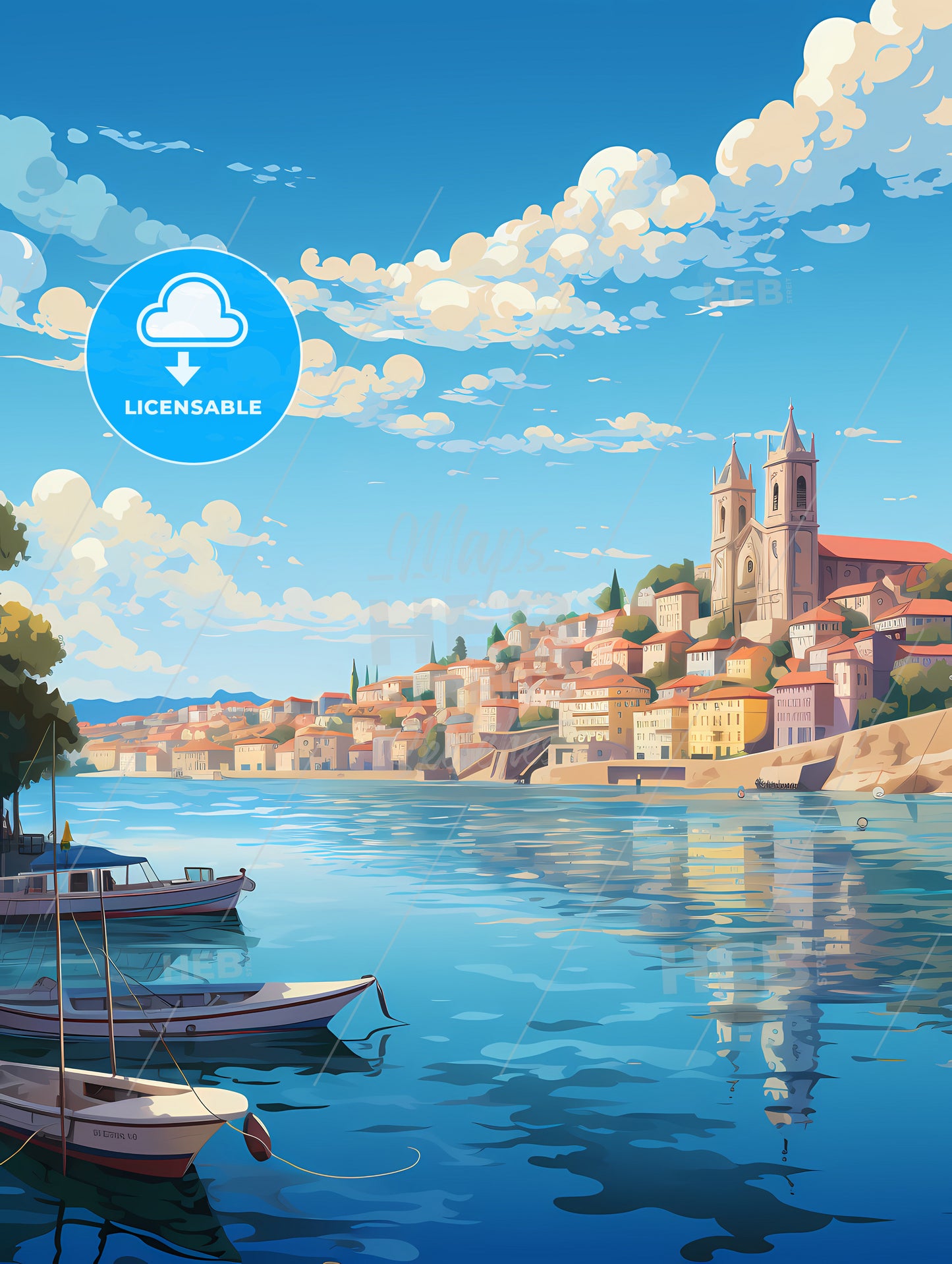 A Water Body With Boats And Buildings On The Side