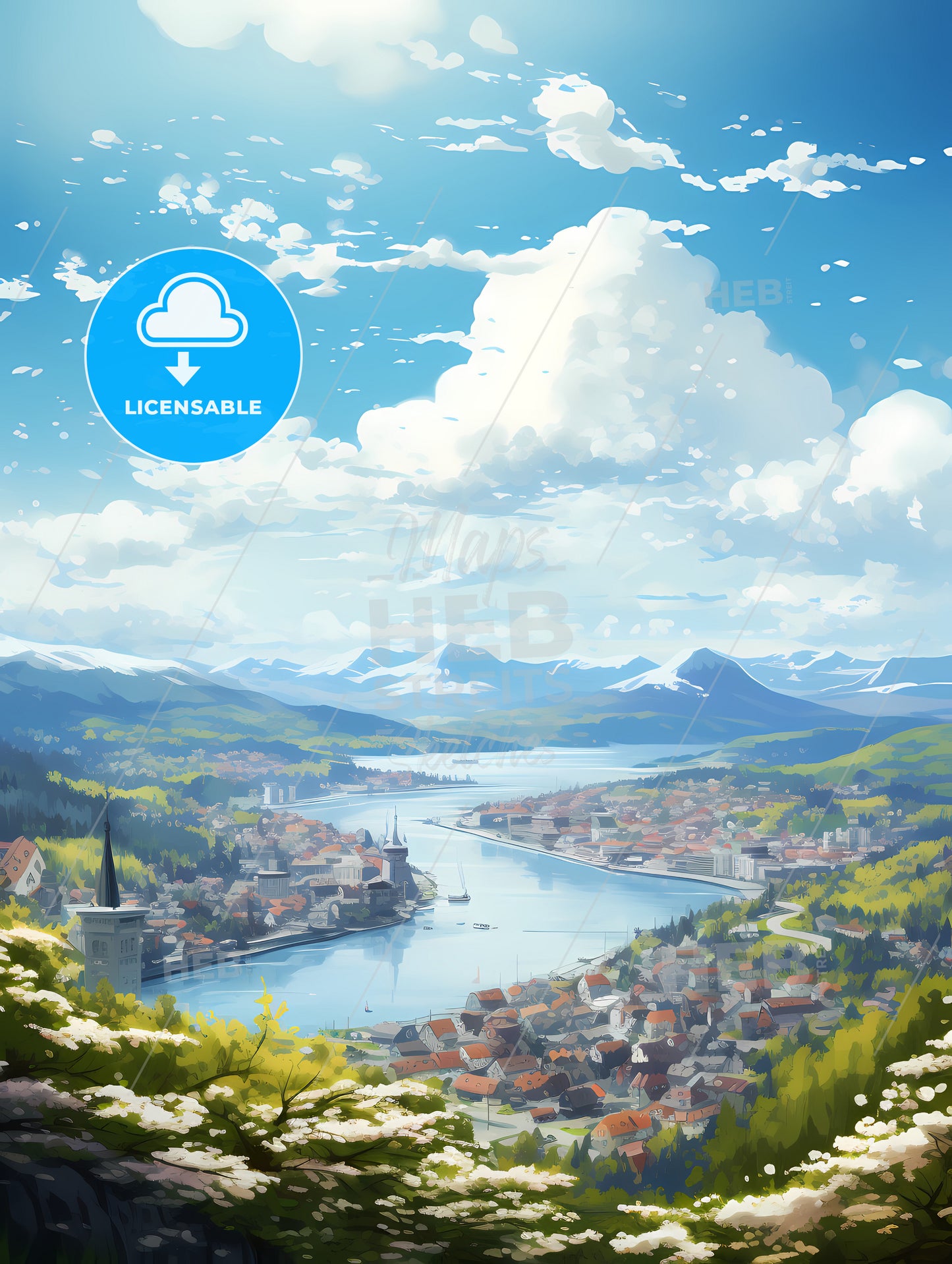 A City Next To A River