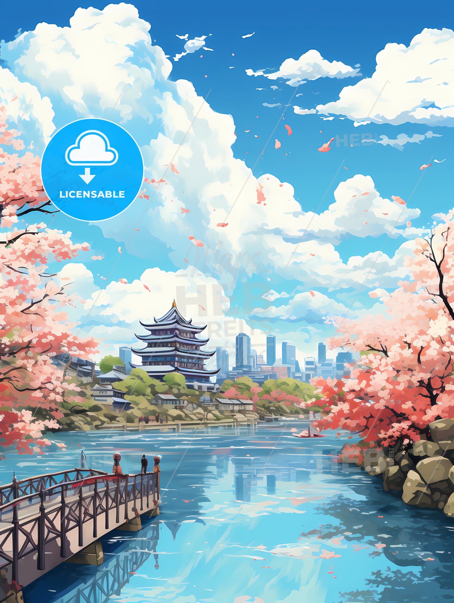 A River With A Bridge And A Building In The Background