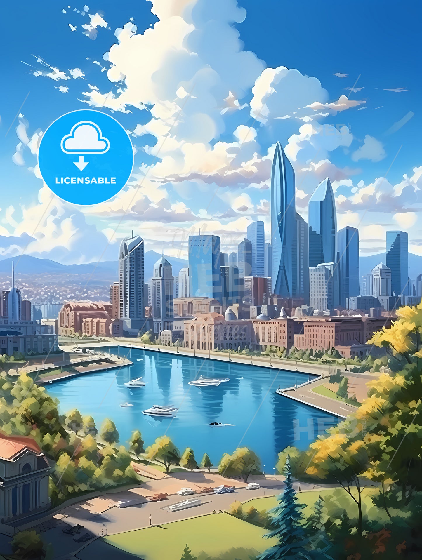 A City With Boats On A River