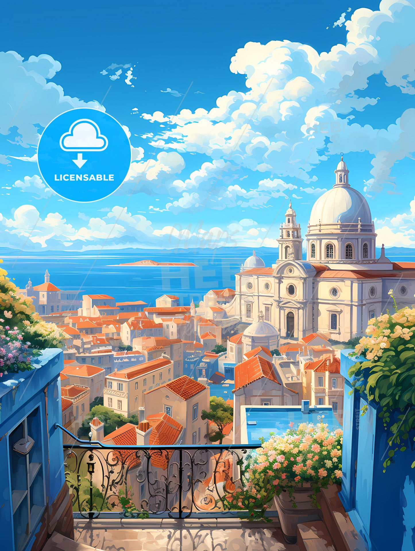 A Building With A Dome And A Dome On Top Of A City