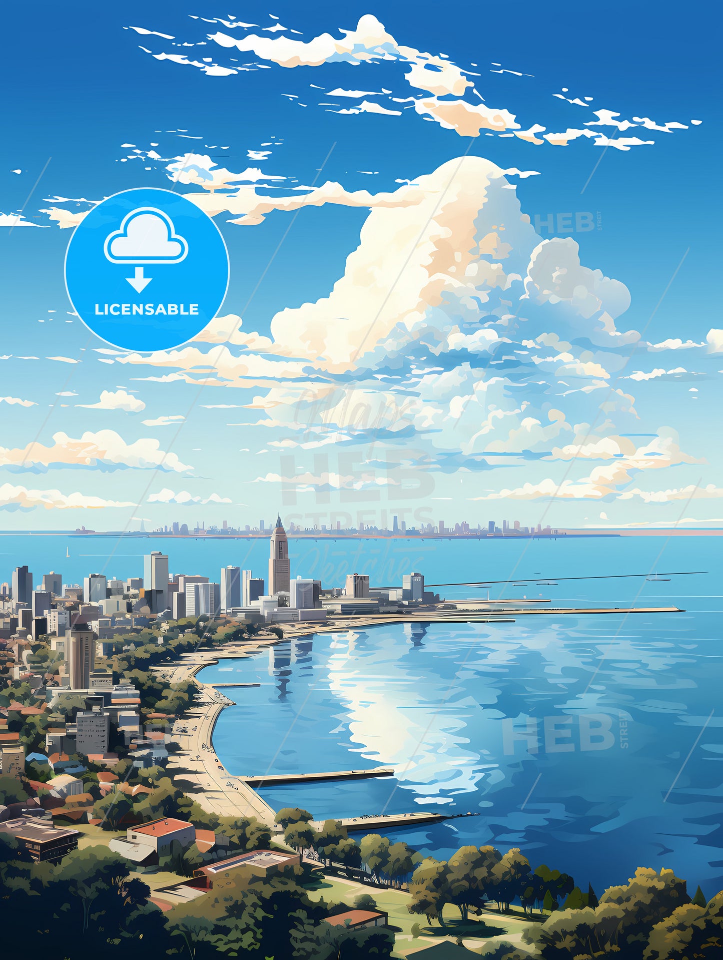 A City Next To A Body Of Water