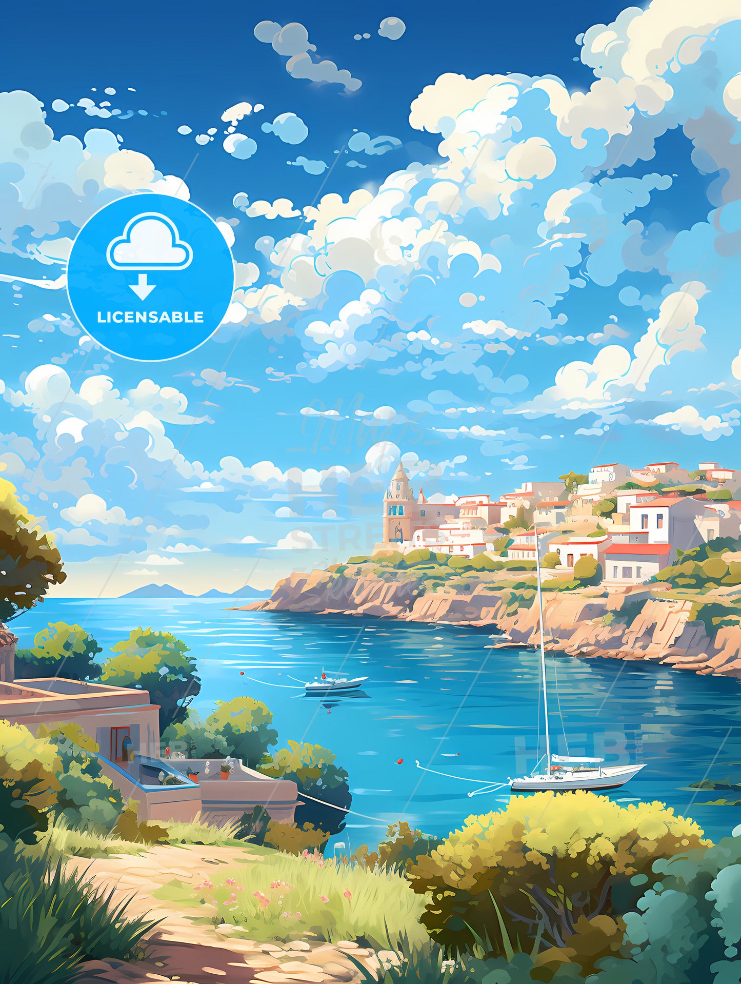 A Water Body With Buildings And A Boat On It