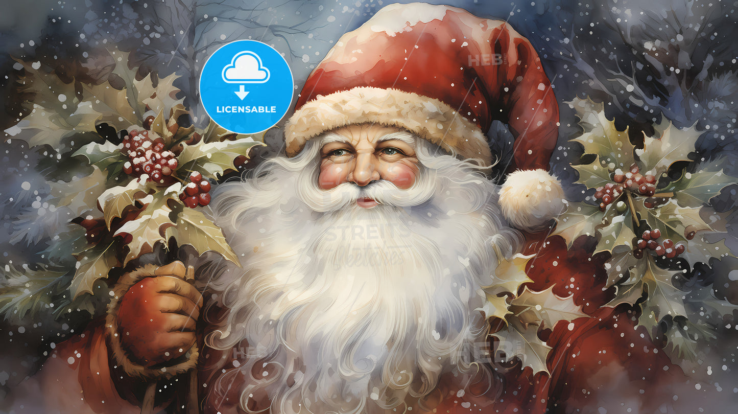 A Painting Of A Santa Claus