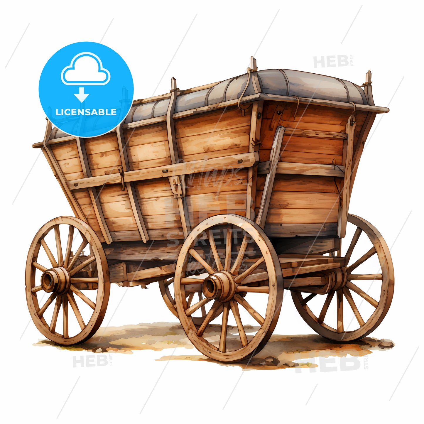 A Wooden Wagon With Wheels