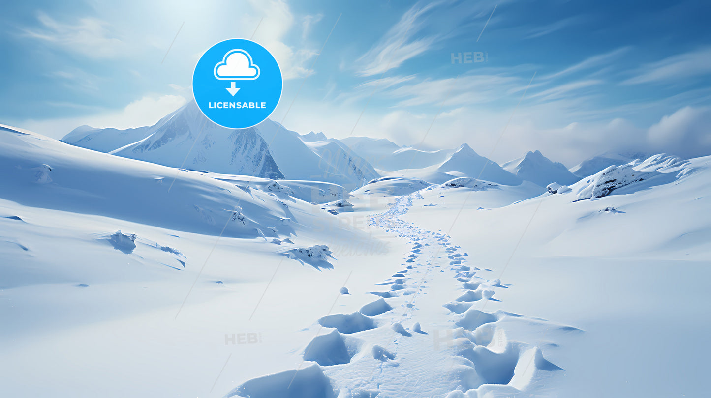 A Foot Prints In The Snow