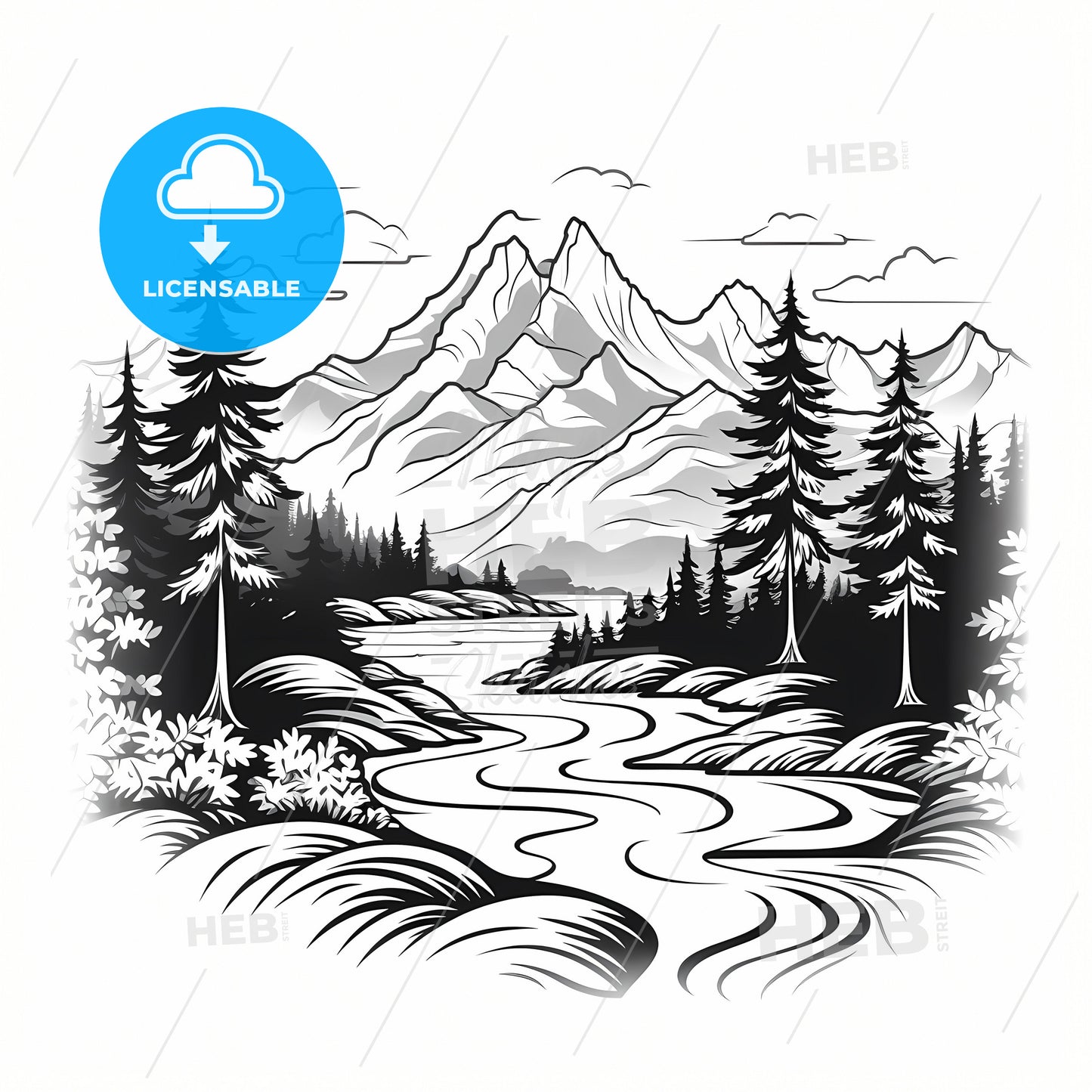 A River Running Through A Forest