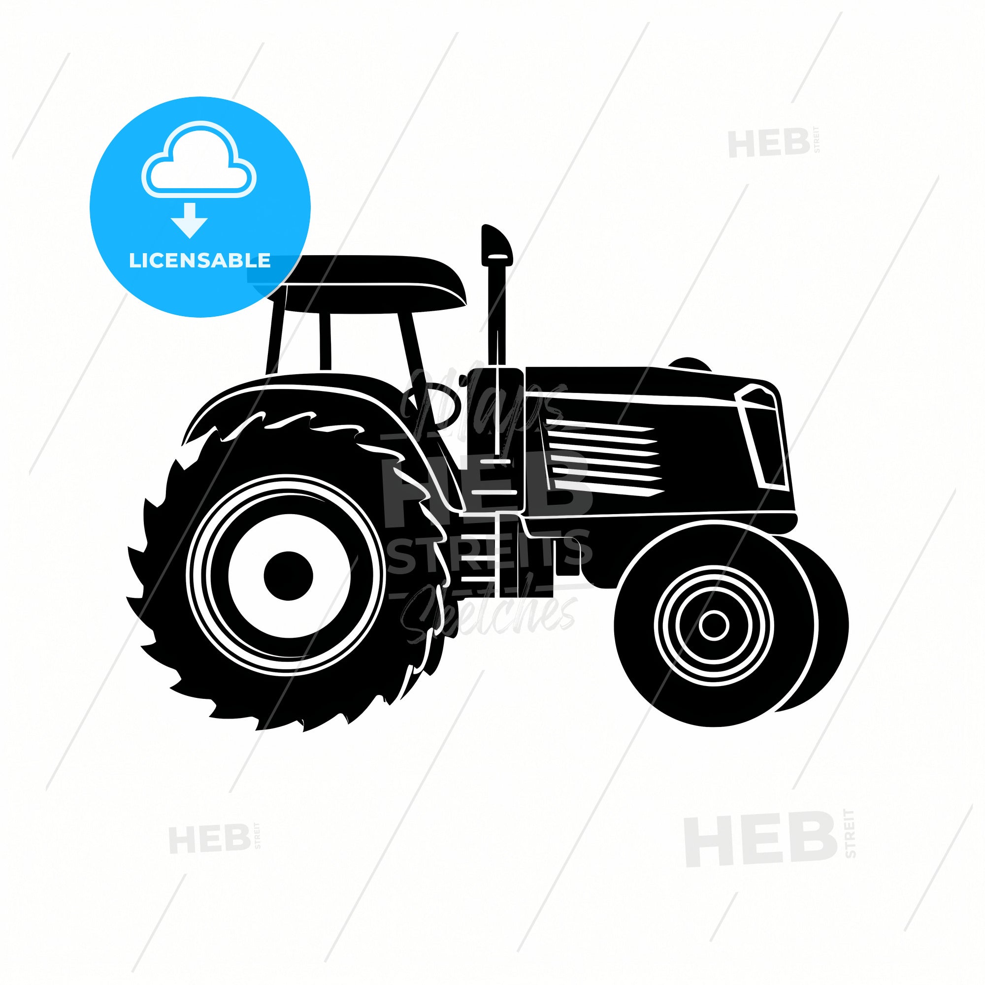 A Black And White Tractor - HEBSTREITS Stock Image