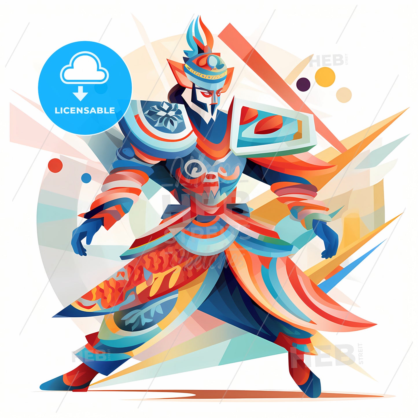 A Cartoon Of A Man In A Colorful Garment