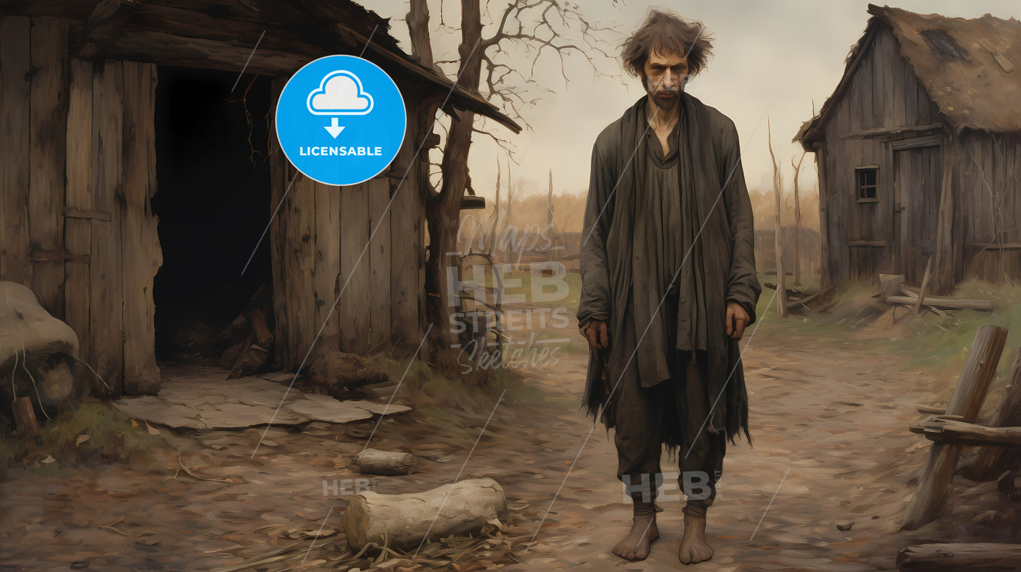 A Man Standing Outside A Building