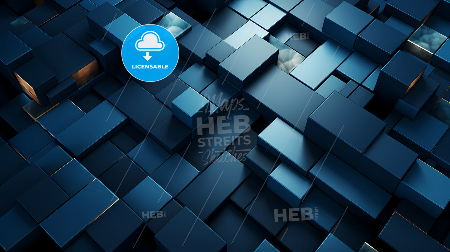 A Group Of Blue Cubes