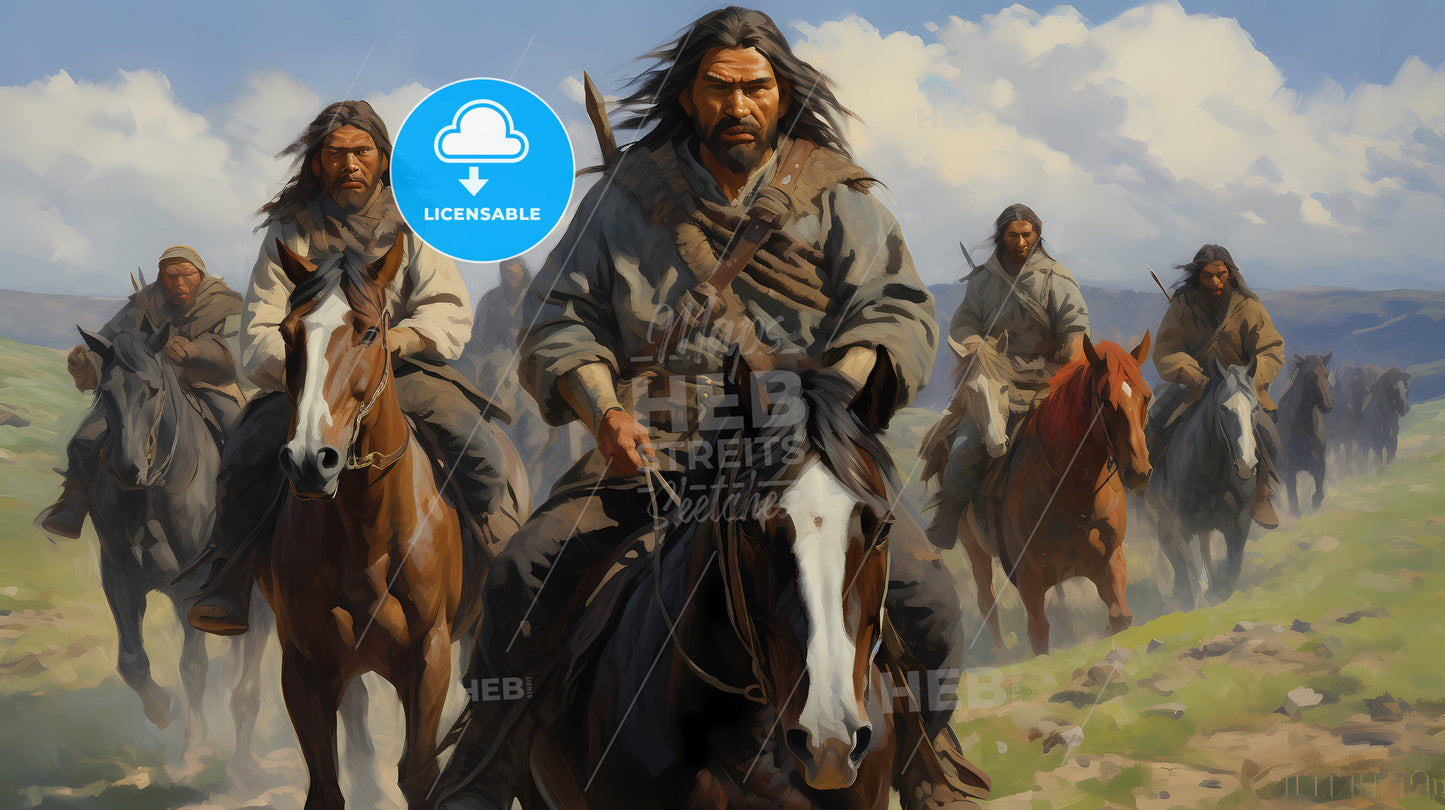 A Group Of Men Riding Horses