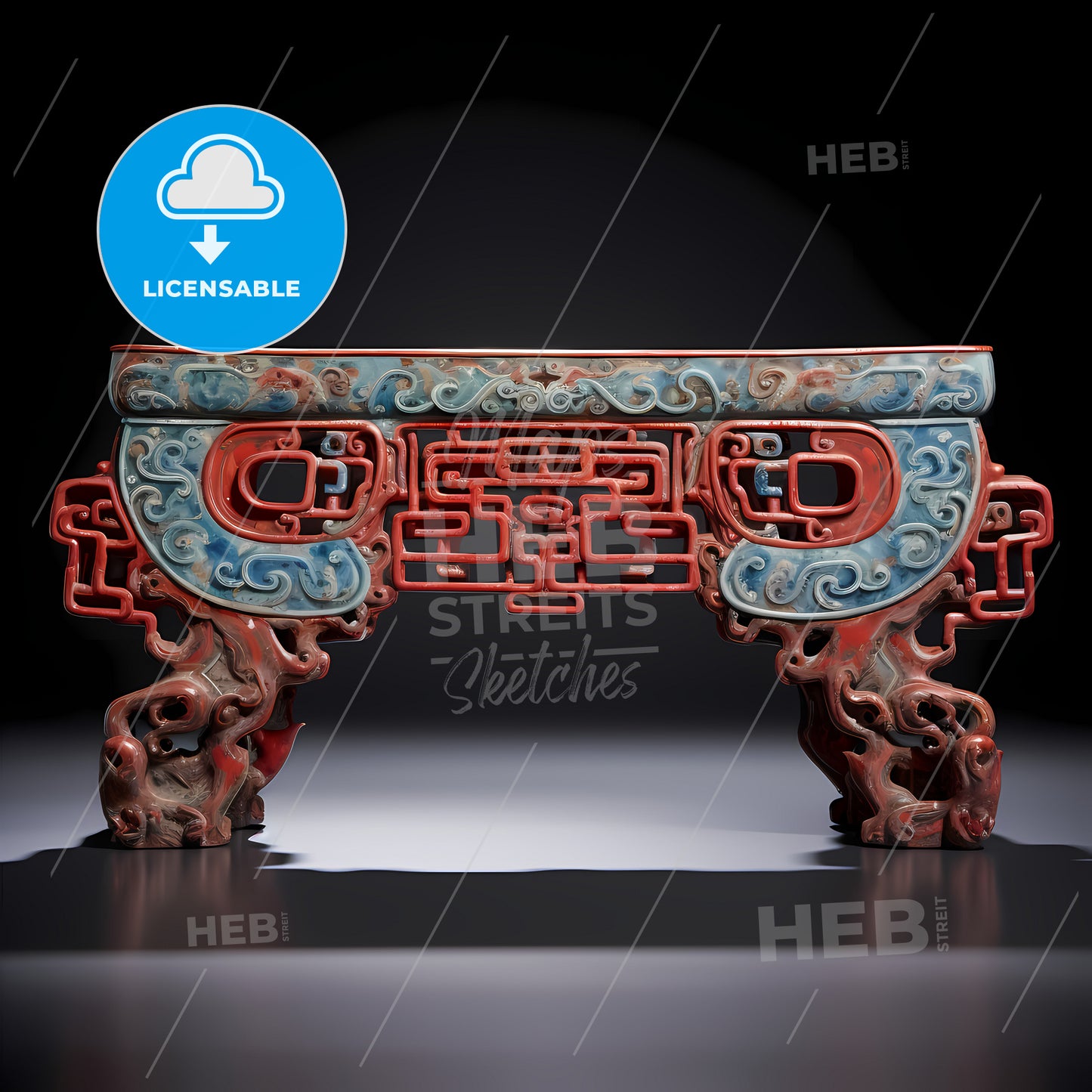 A Red And Blue Table