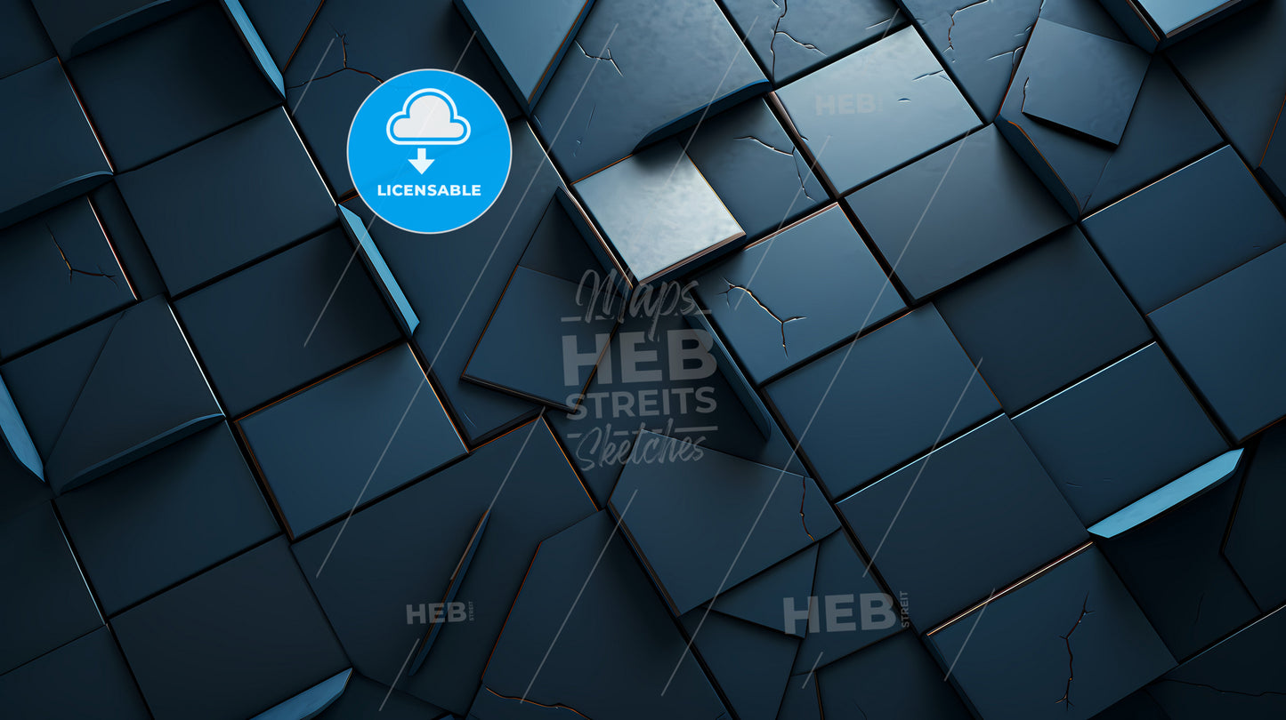 A Wall Of Blue Squares