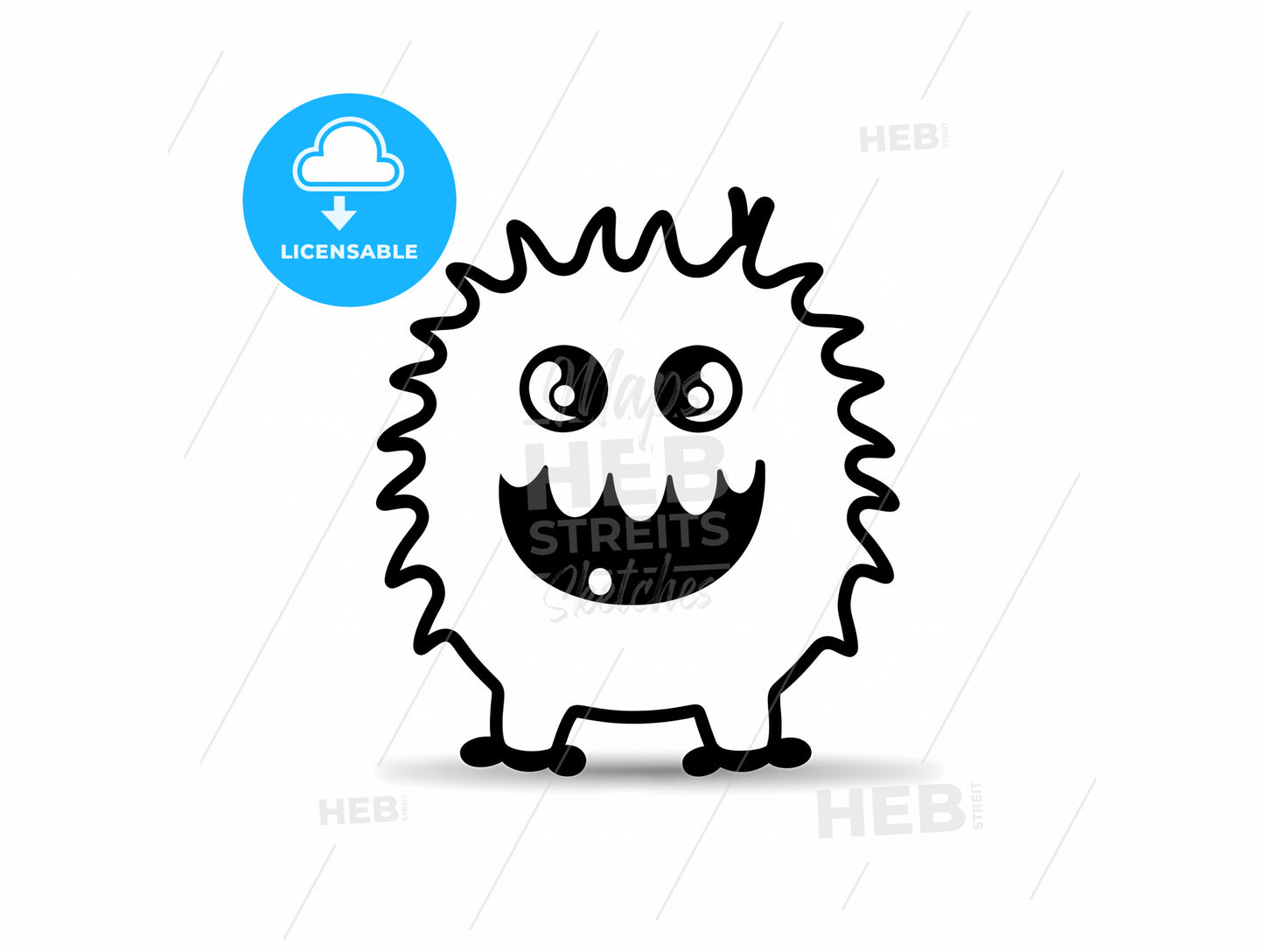 A Black And White Cartoon Character