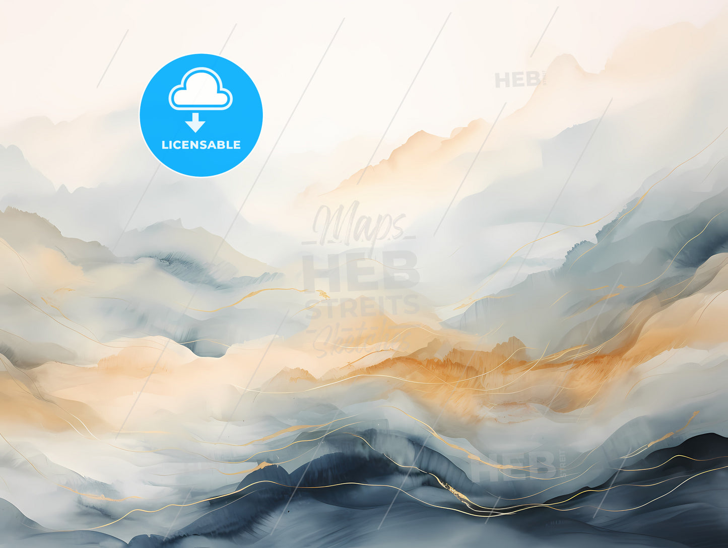 A Painting Of A Mountain Range