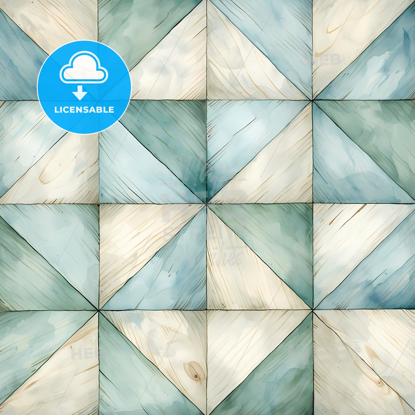 A Pattern Of Blue And White Triangles