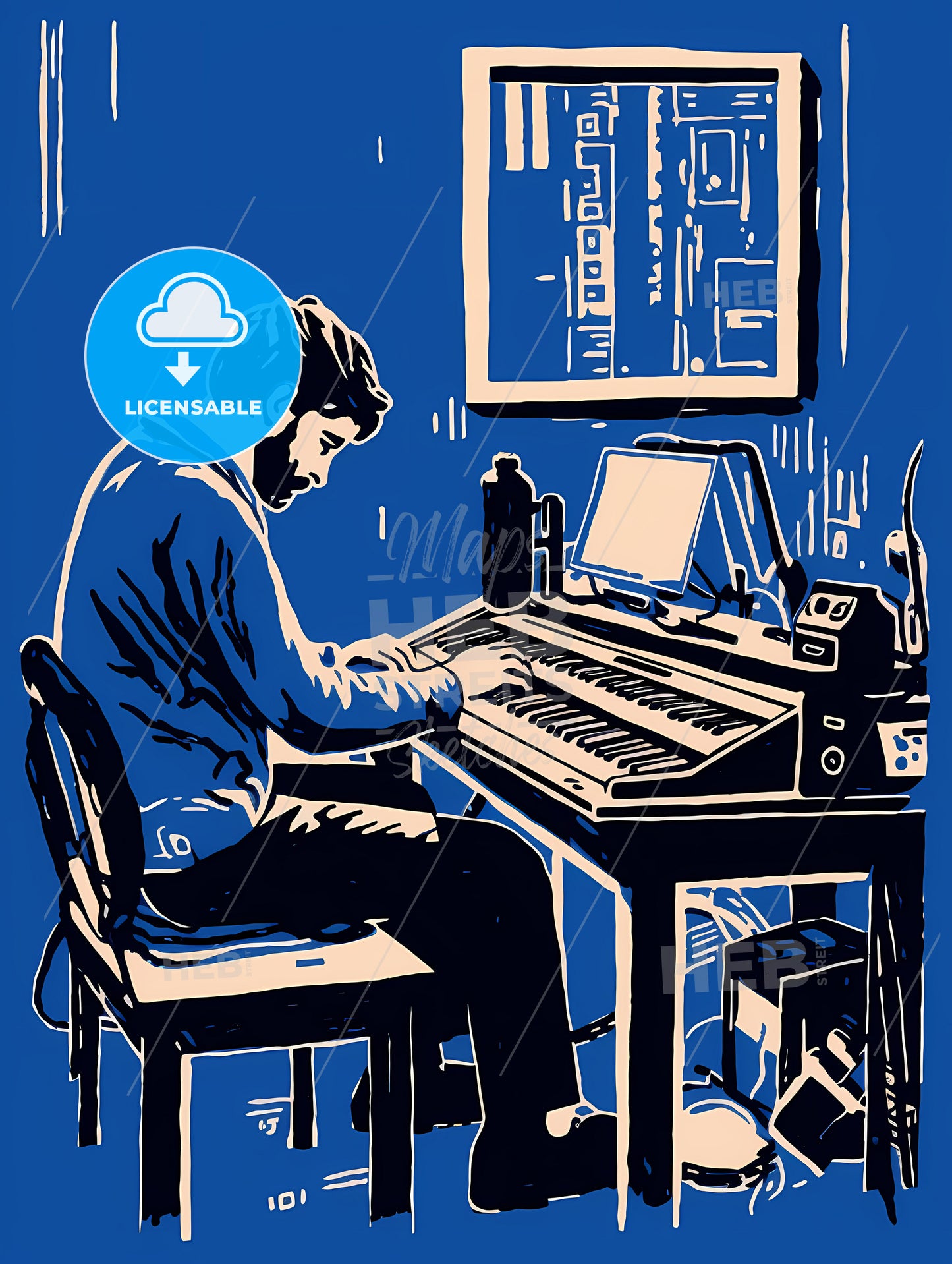 A Man Sitting At A Piano