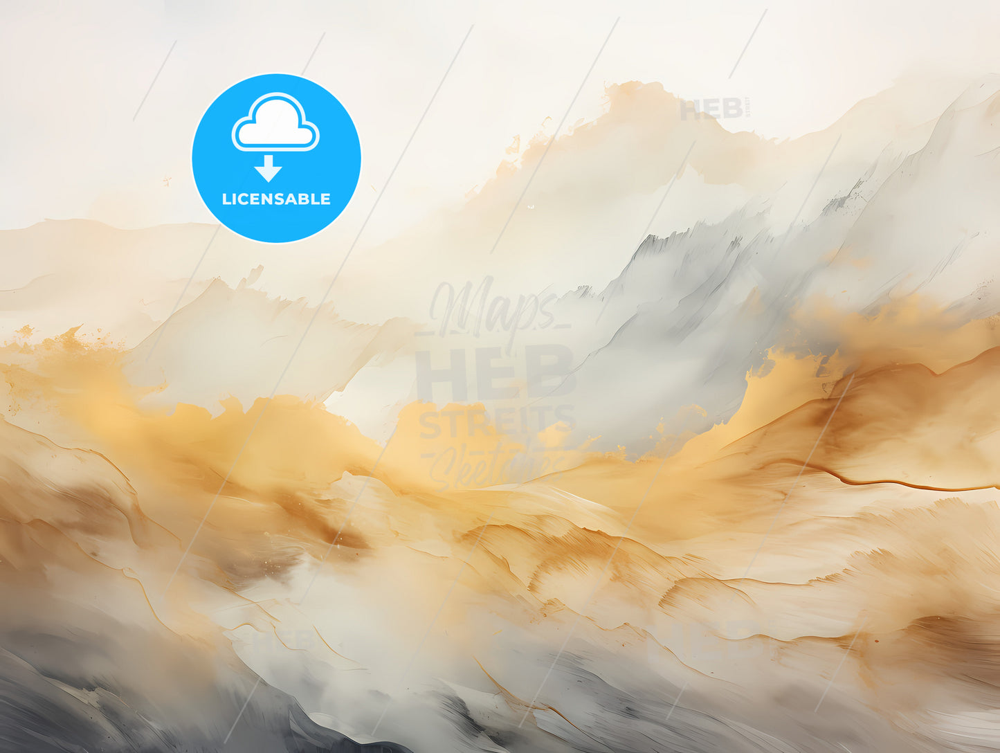 A Painting Of A Mountain Range