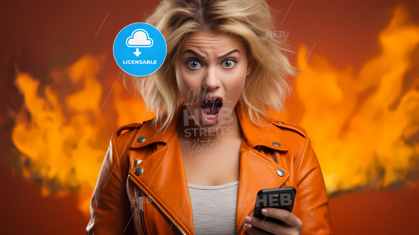 A Woman Looking At Her Phone