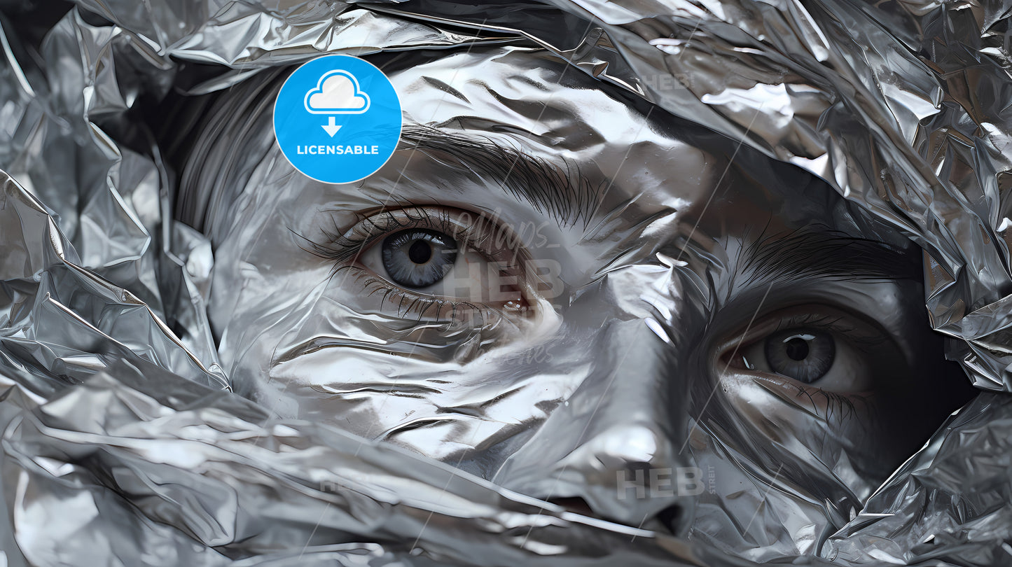 A Person Wrapped In Foil