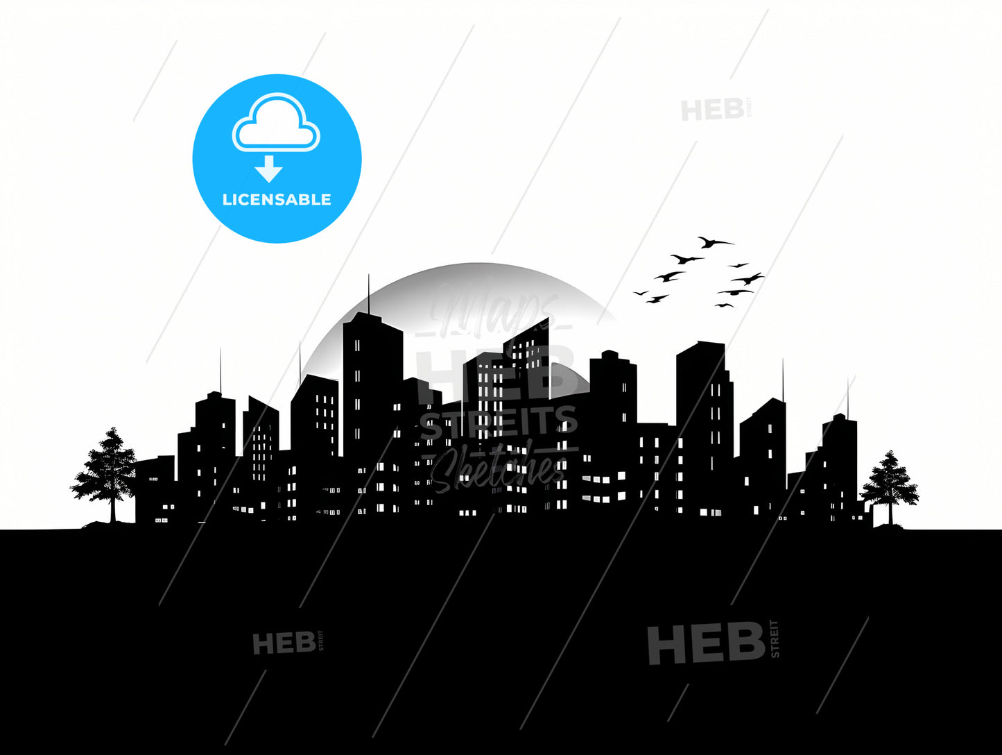 A Silhouette Of A City