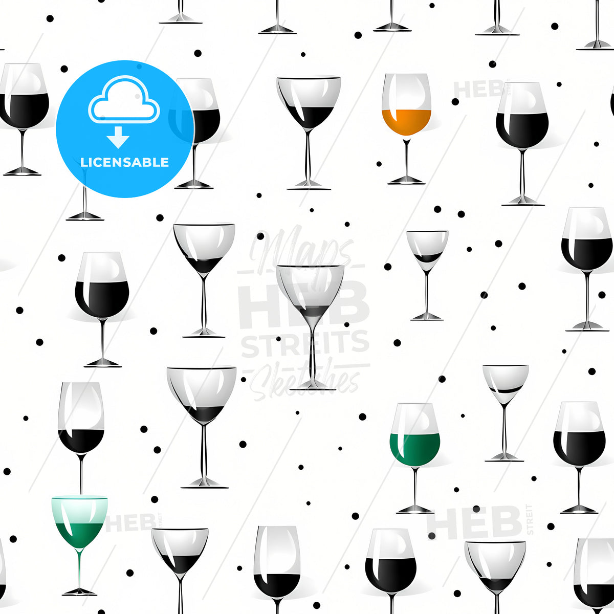 A Pattern Of Wine Glasses