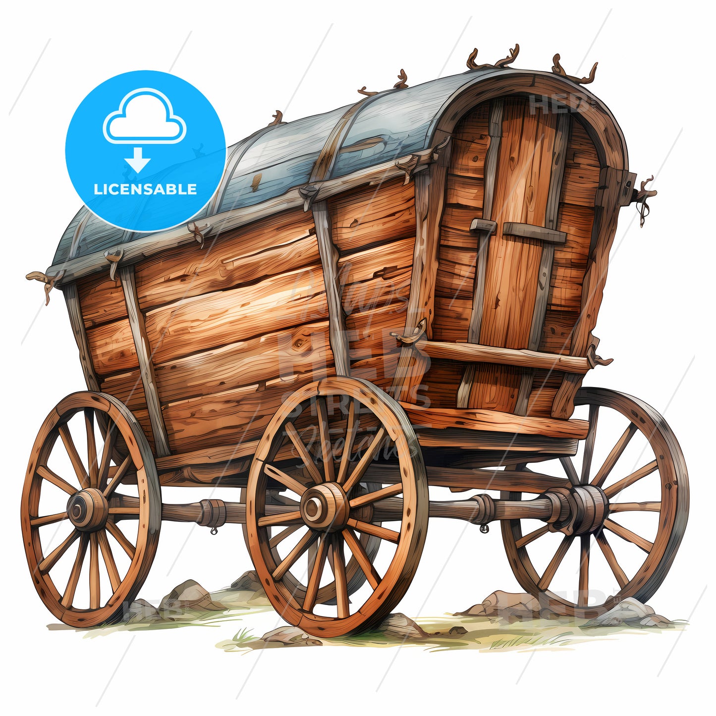 A Wooden Wagon With Wheels