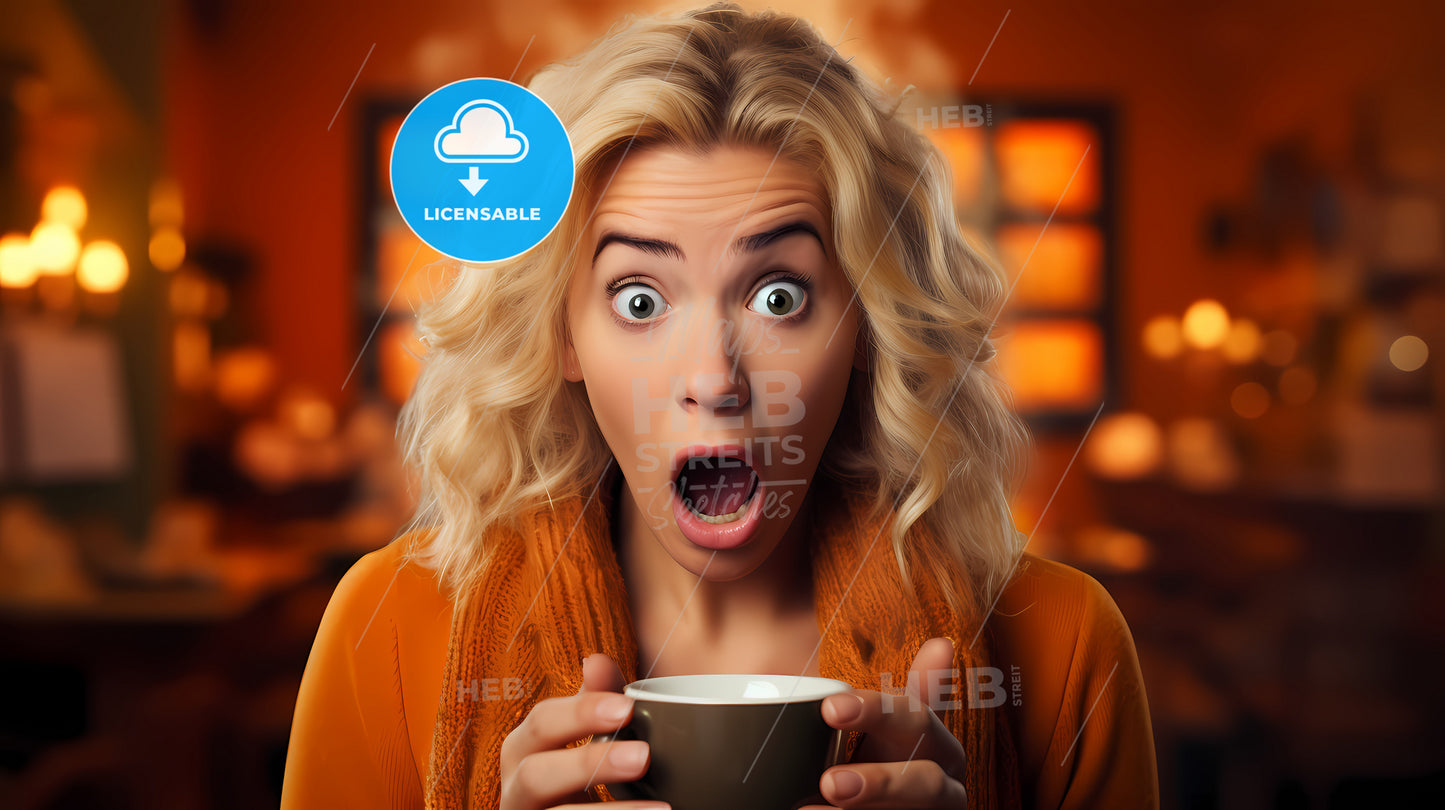 A Woman Holding A Cup