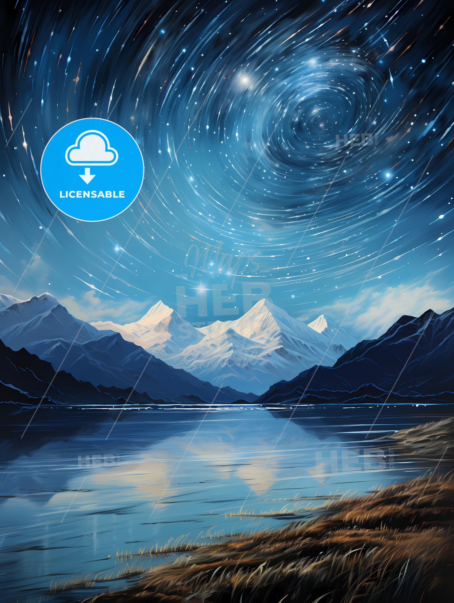 A Mountain Range With Stars In The Sky