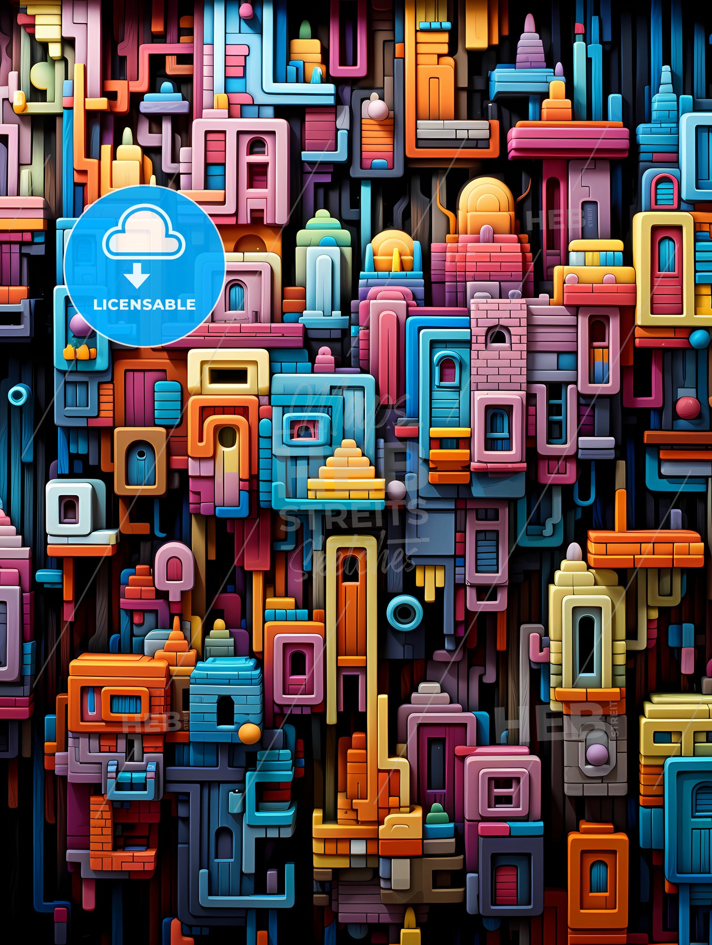 A Colorful Blocks Of Different Sizes And Shapes