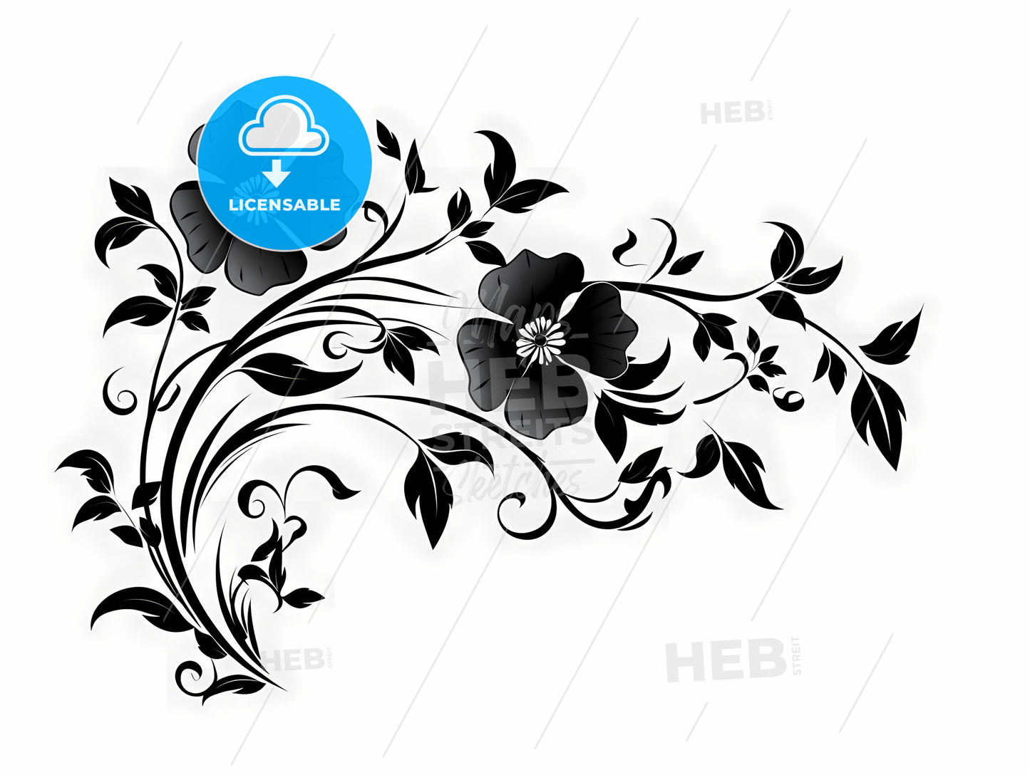 A Black And White Floral Design