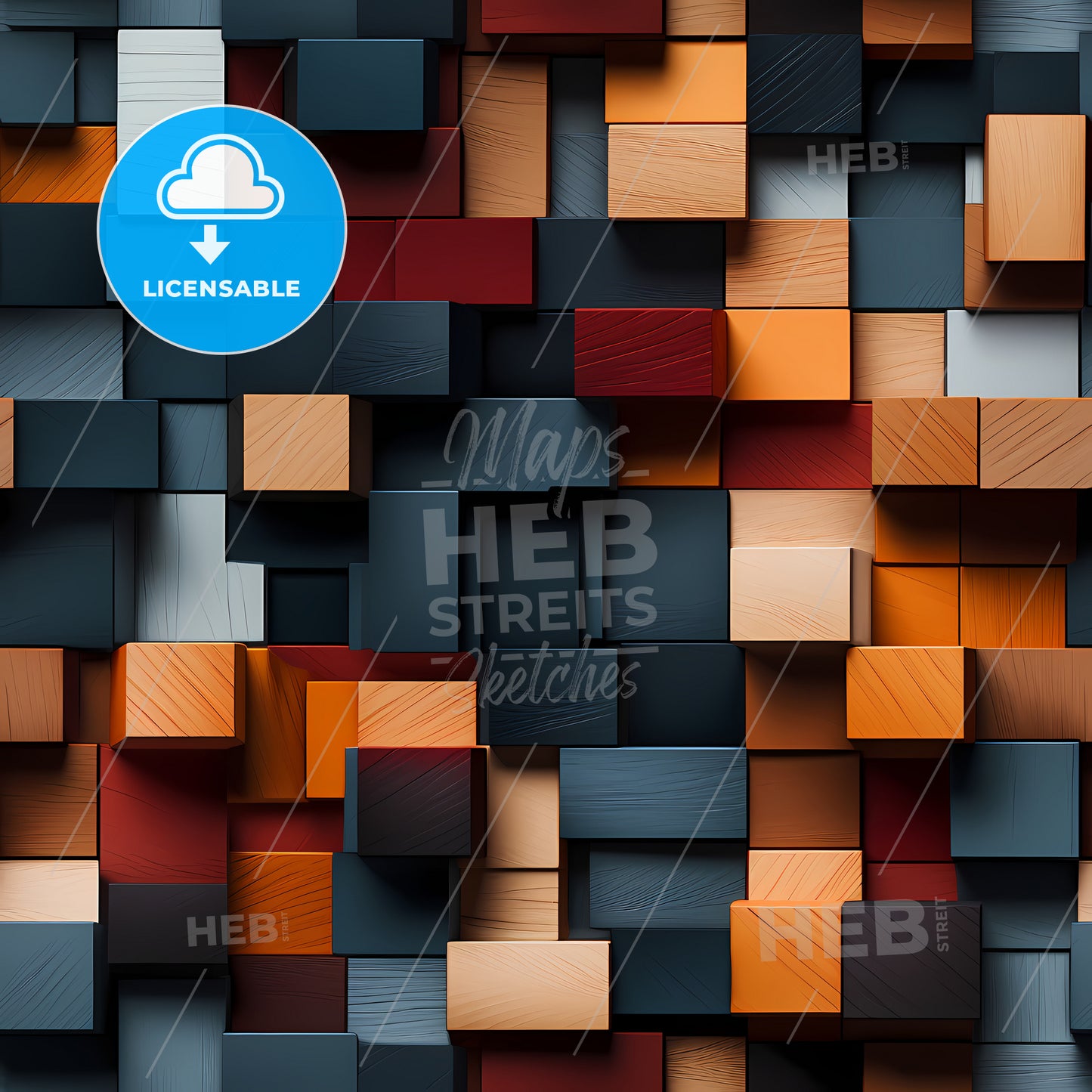 A Wall Of Colorful Cubes