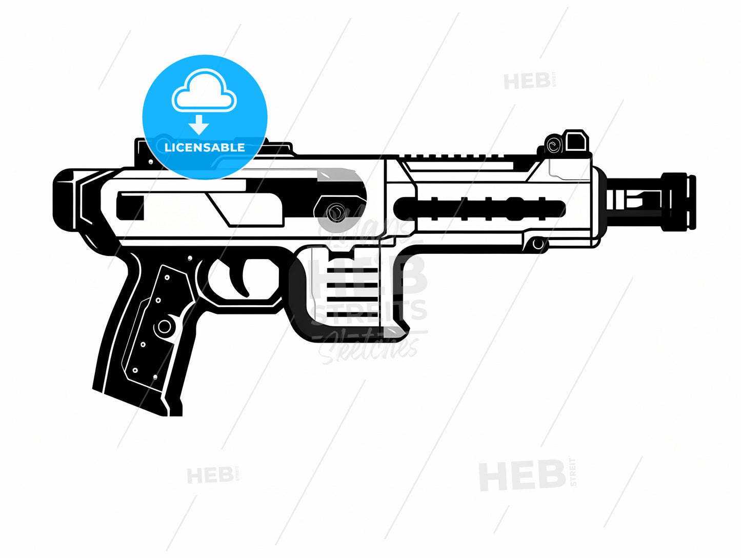 A Black And White Gun