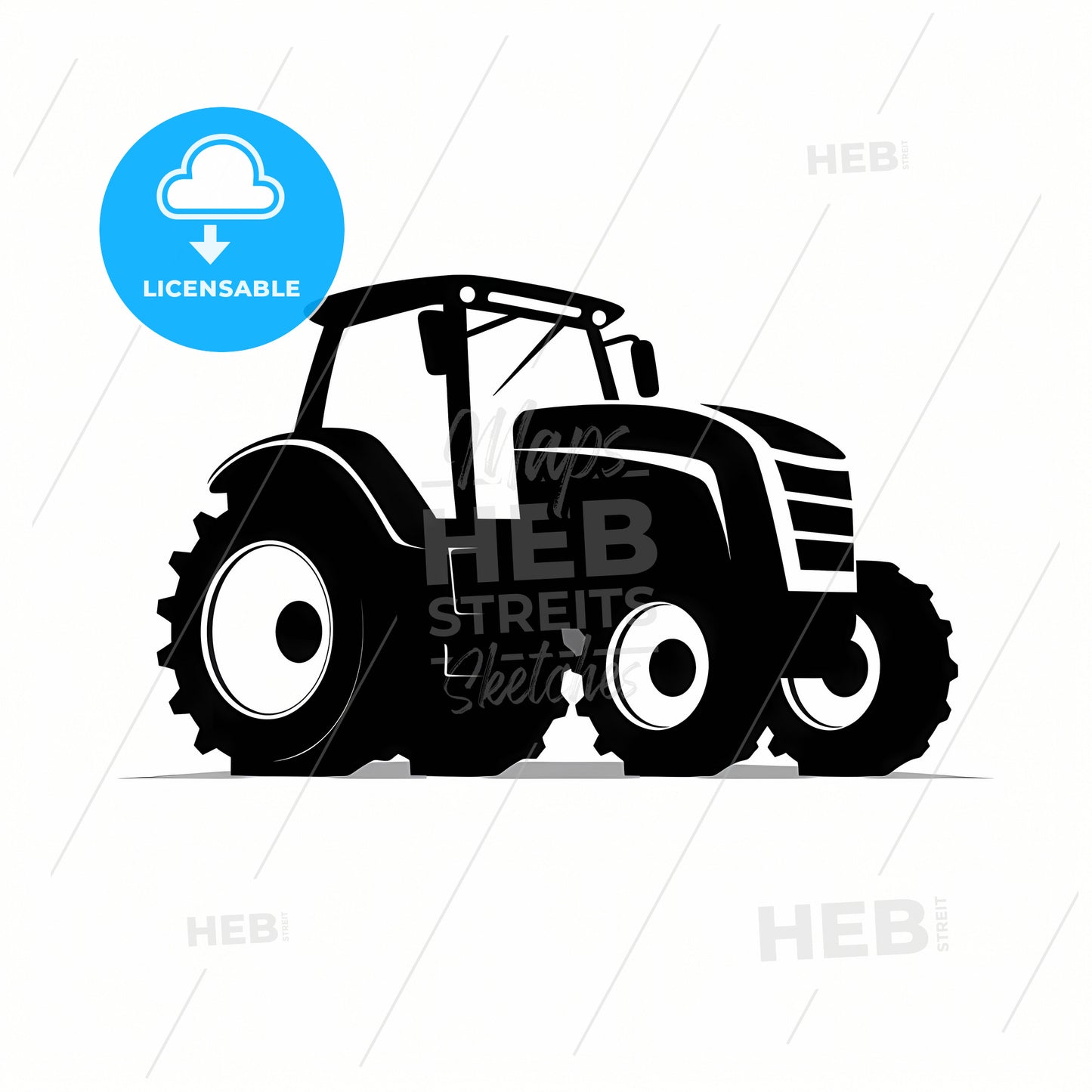 A Black Tractor With Large Wheels