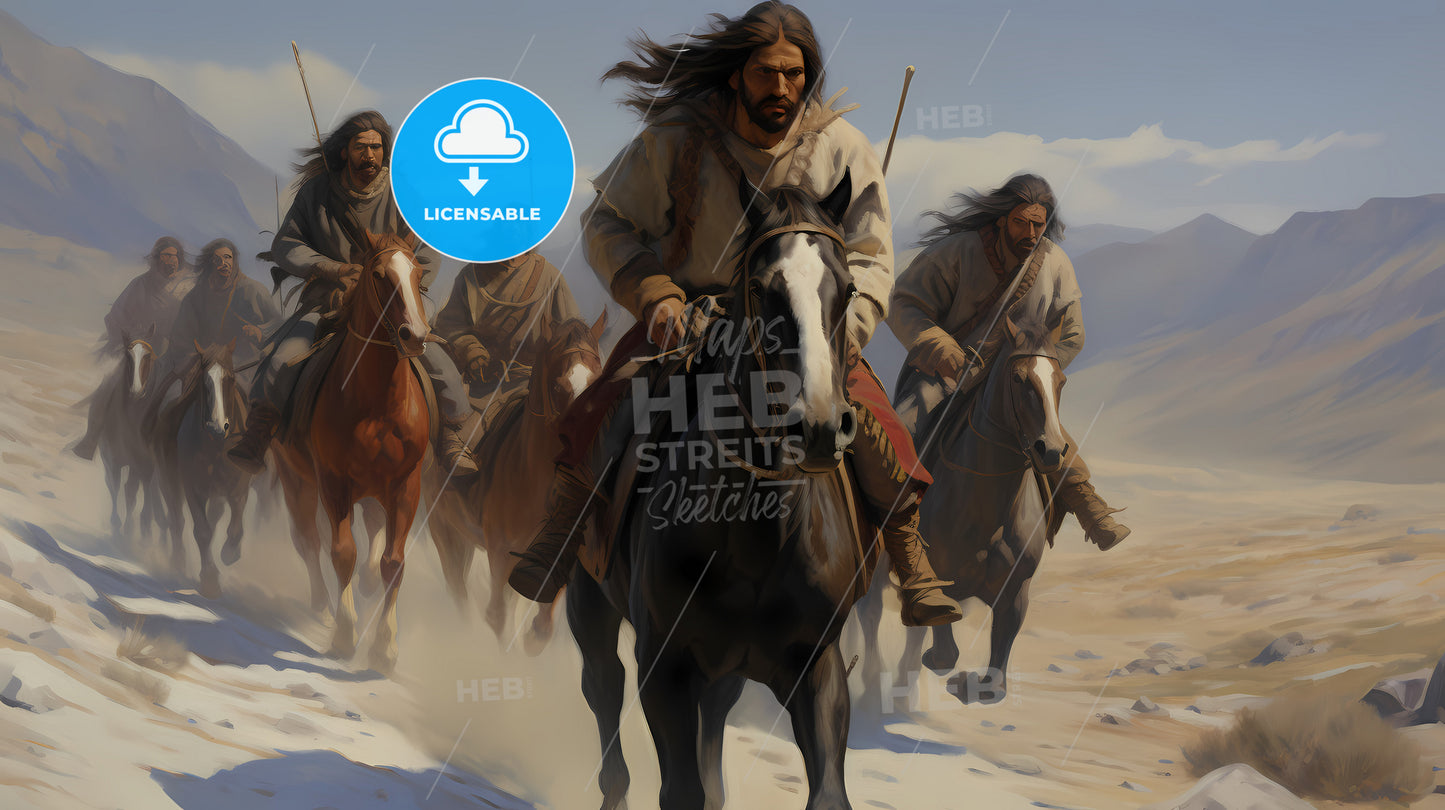 A Group Of Men Riding Horses