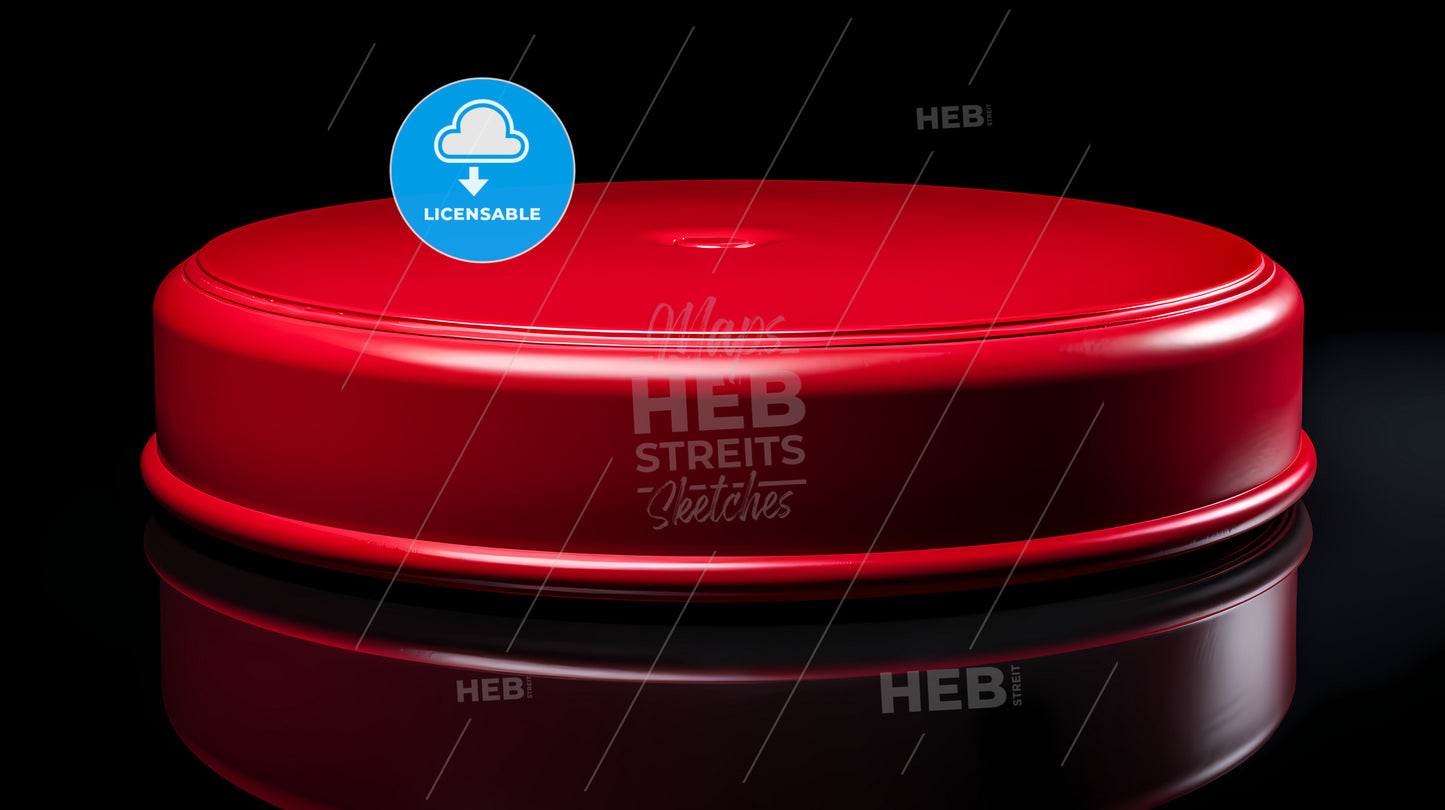 A Red Circular Object On A Black Surface