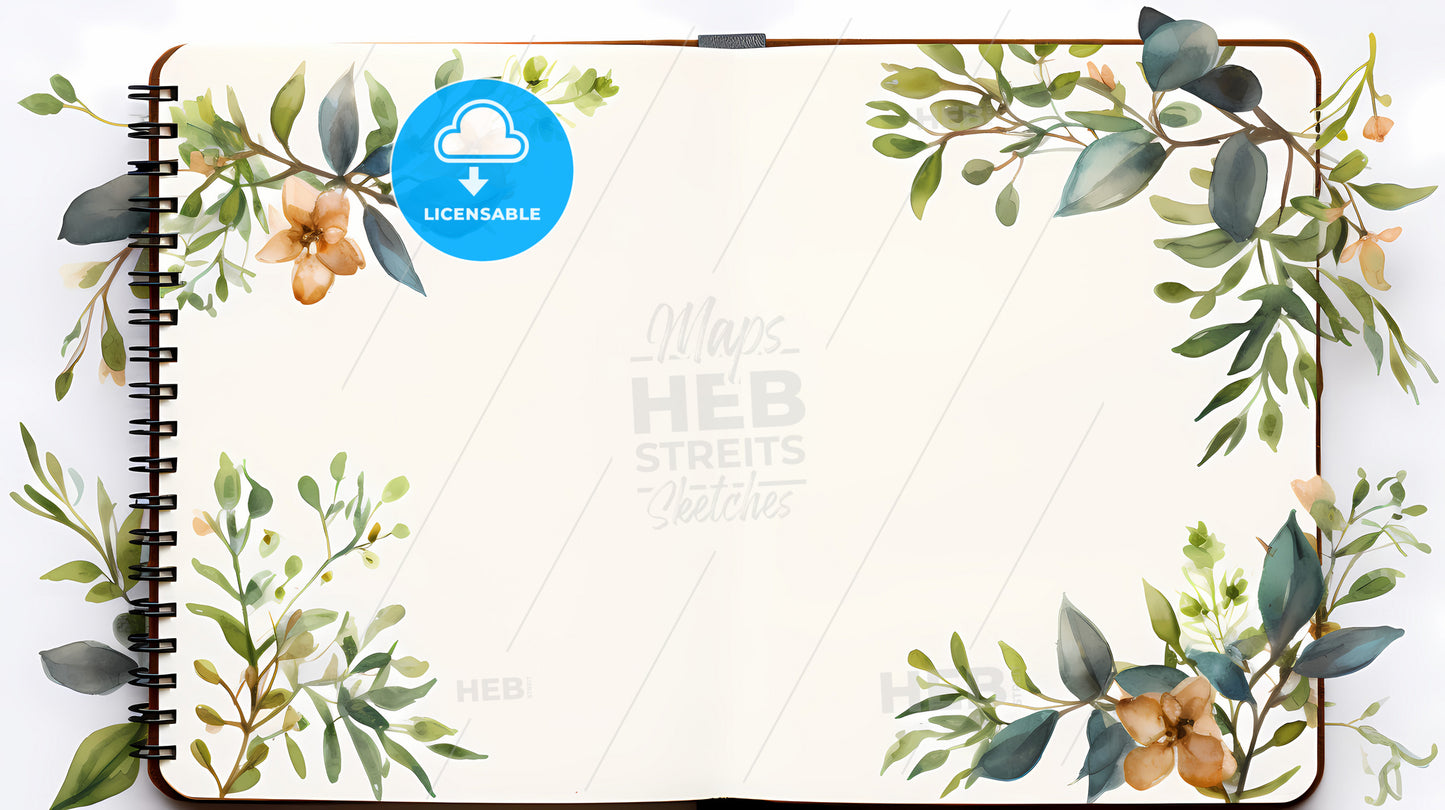A Sketchbook With Flowers And Leaves