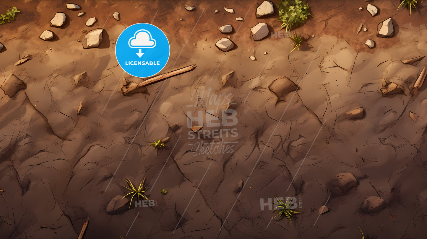 A Cartoon Of A Dirt Field