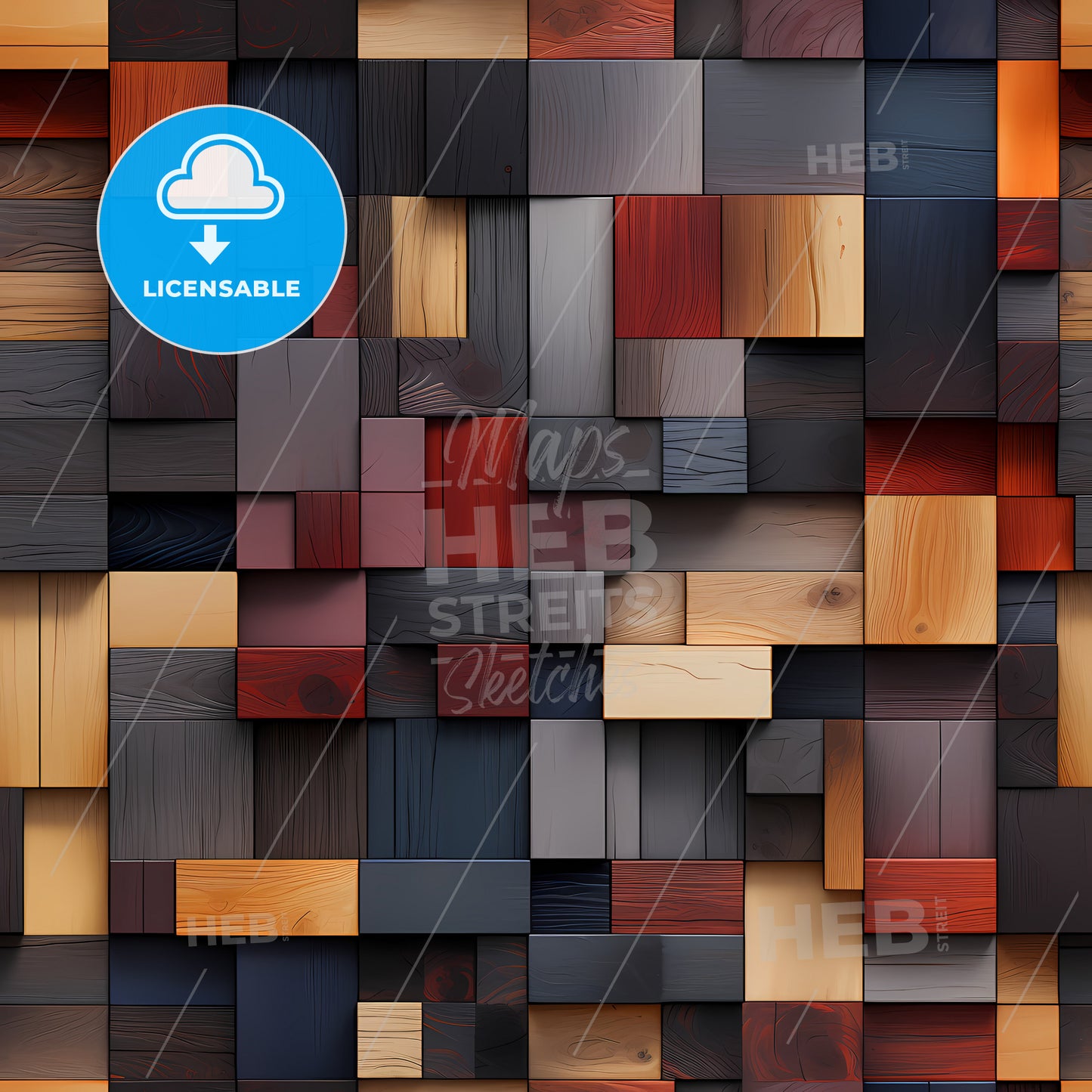 A Wall Of Wood Blocks