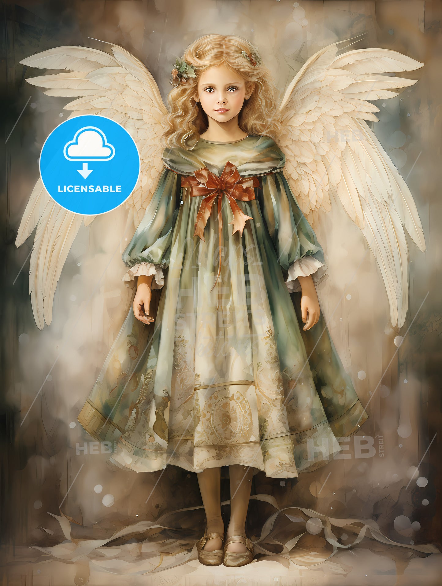 A Girl In A Dress With Wings